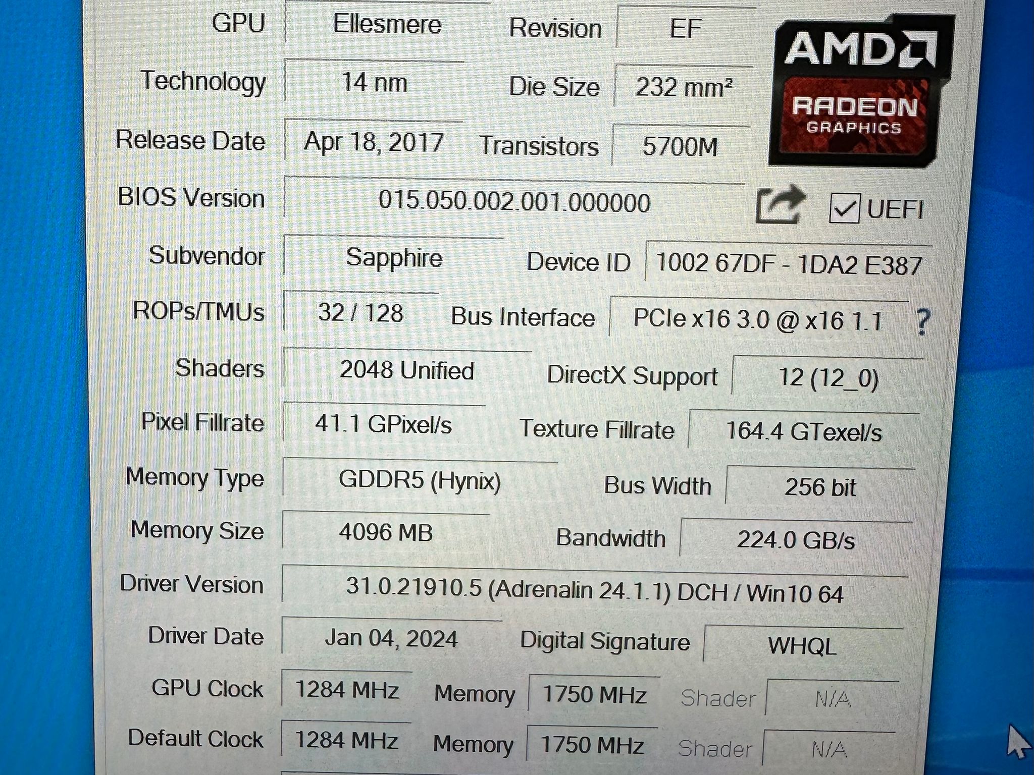 Sapphire Pulse Radeon RX 570 4GB