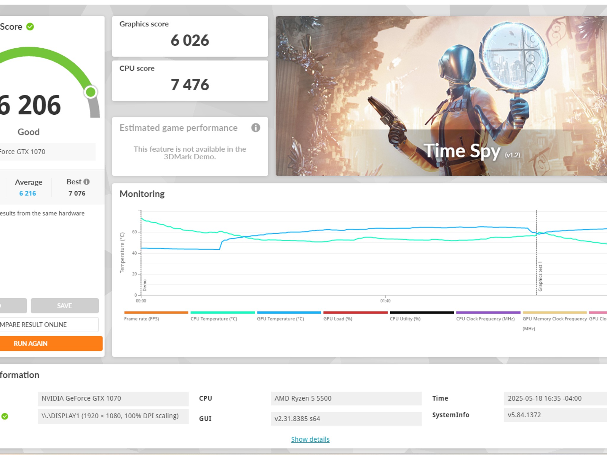 CUSTOM GAMING PC (Ryzen 5 5500 + NIVIDA GTX 1070 + 1TB SSD + 16GB RAM)