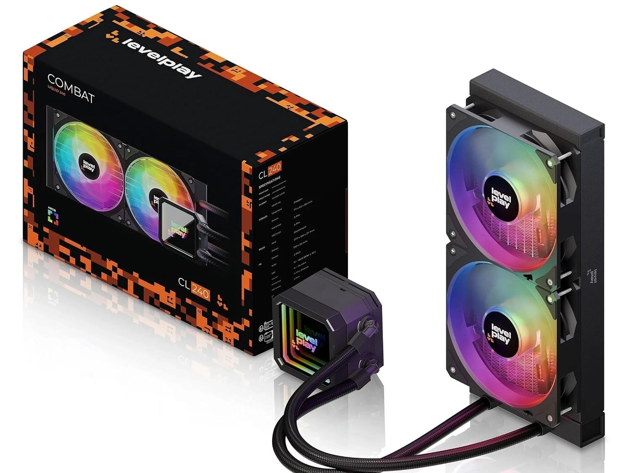 Levelplay Combat CL240 AIO Liquid Cooler- BLACK (NEW)