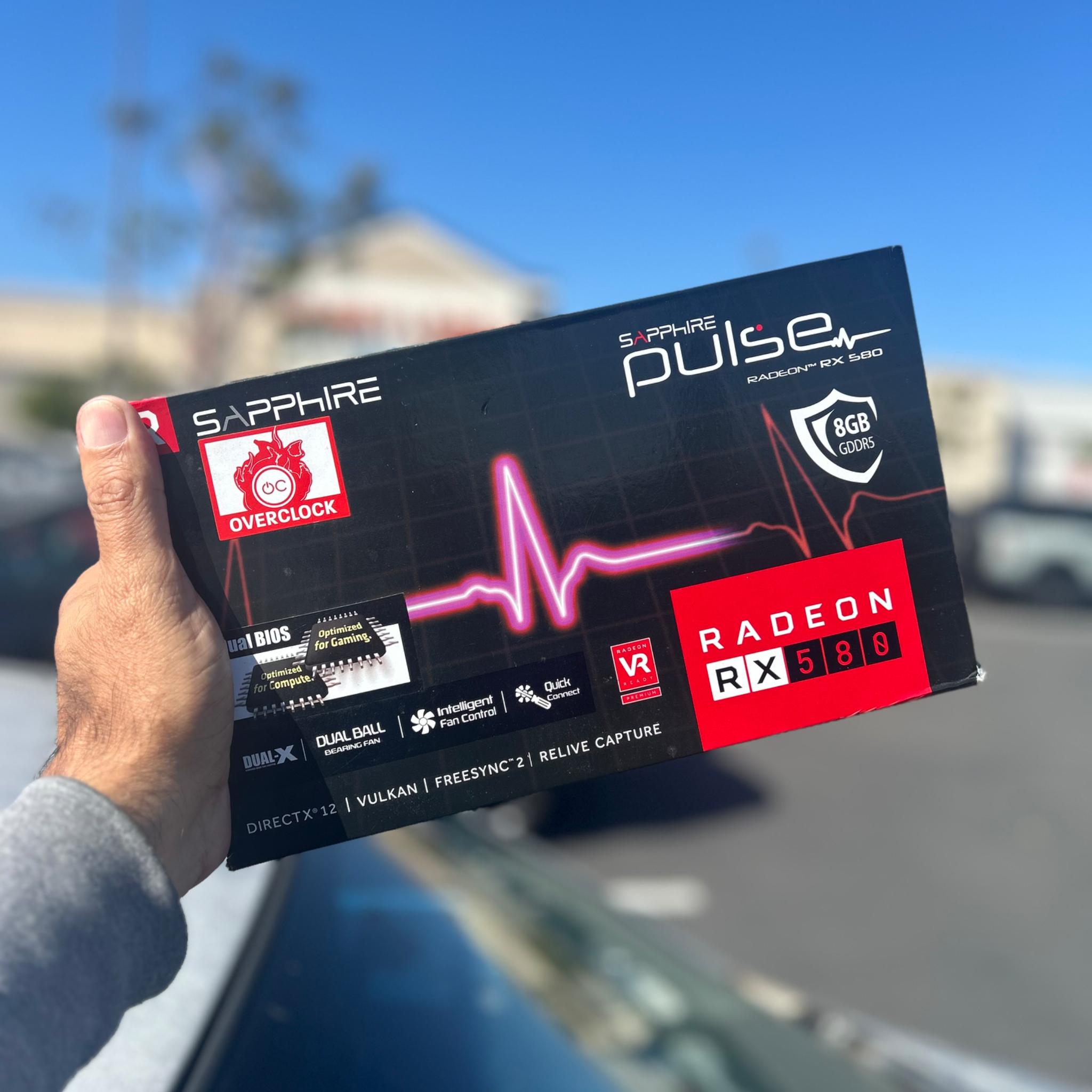 amd rx580 8gb sapphire pulse budget gaming pc GPU with box