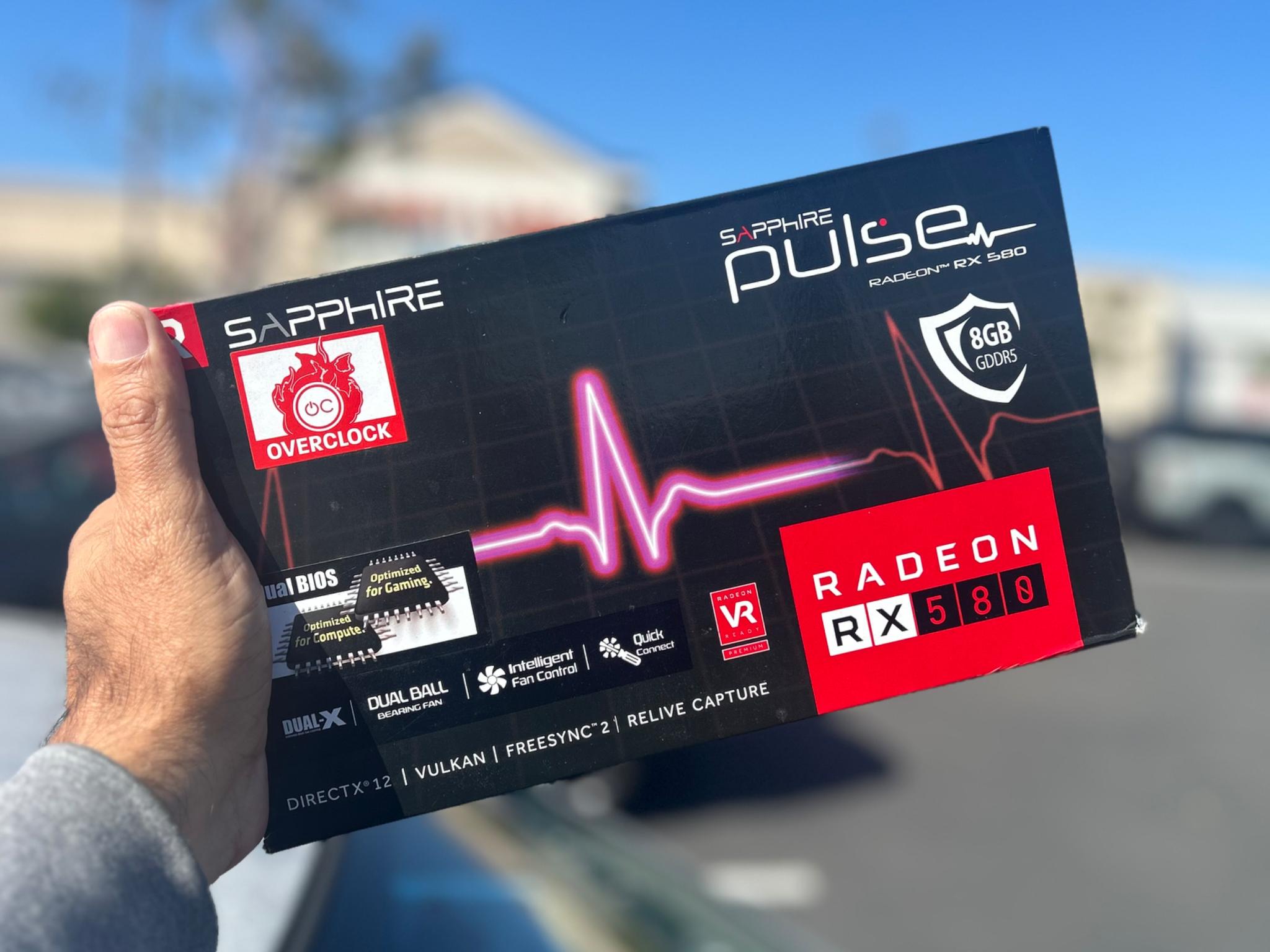 amd rx580 8gb sapphire pulse budget gaming pc GPU with box
