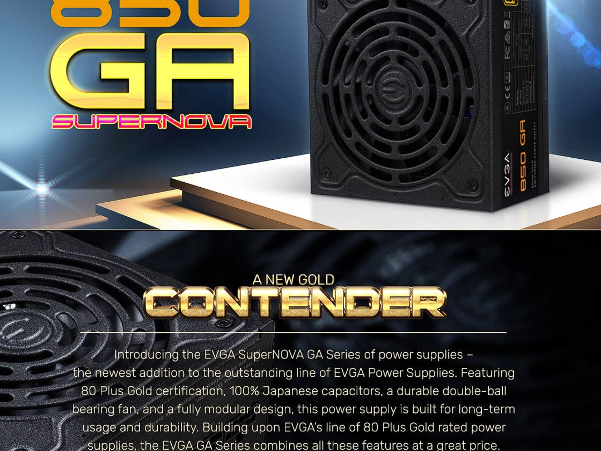 EVGA SuperNOVA 850 GA, 80 Plus Gold 850W, Fully Modular
