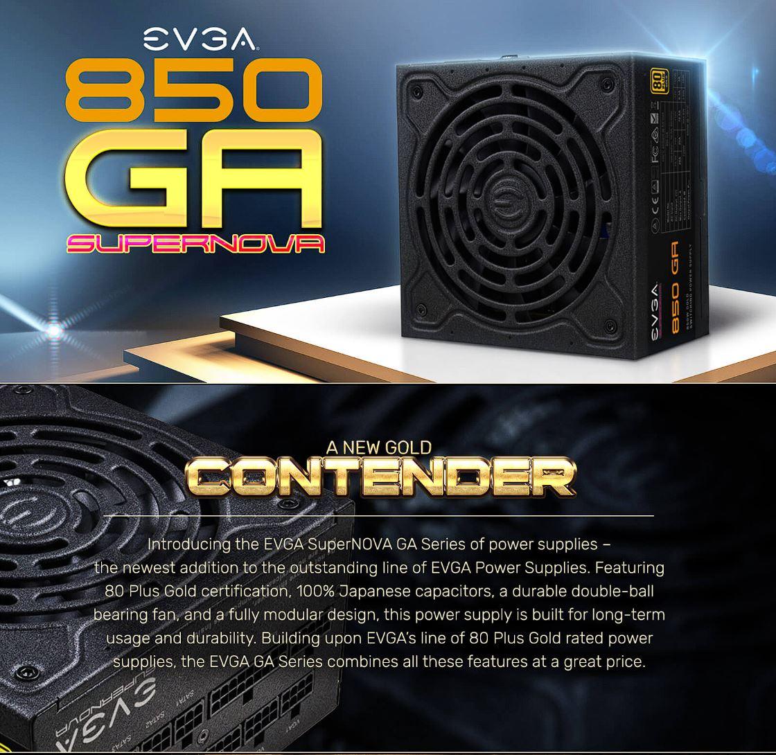 EVGA SuperNOVA 850 GA, 80 Plus Gold 850W, Fully Modular