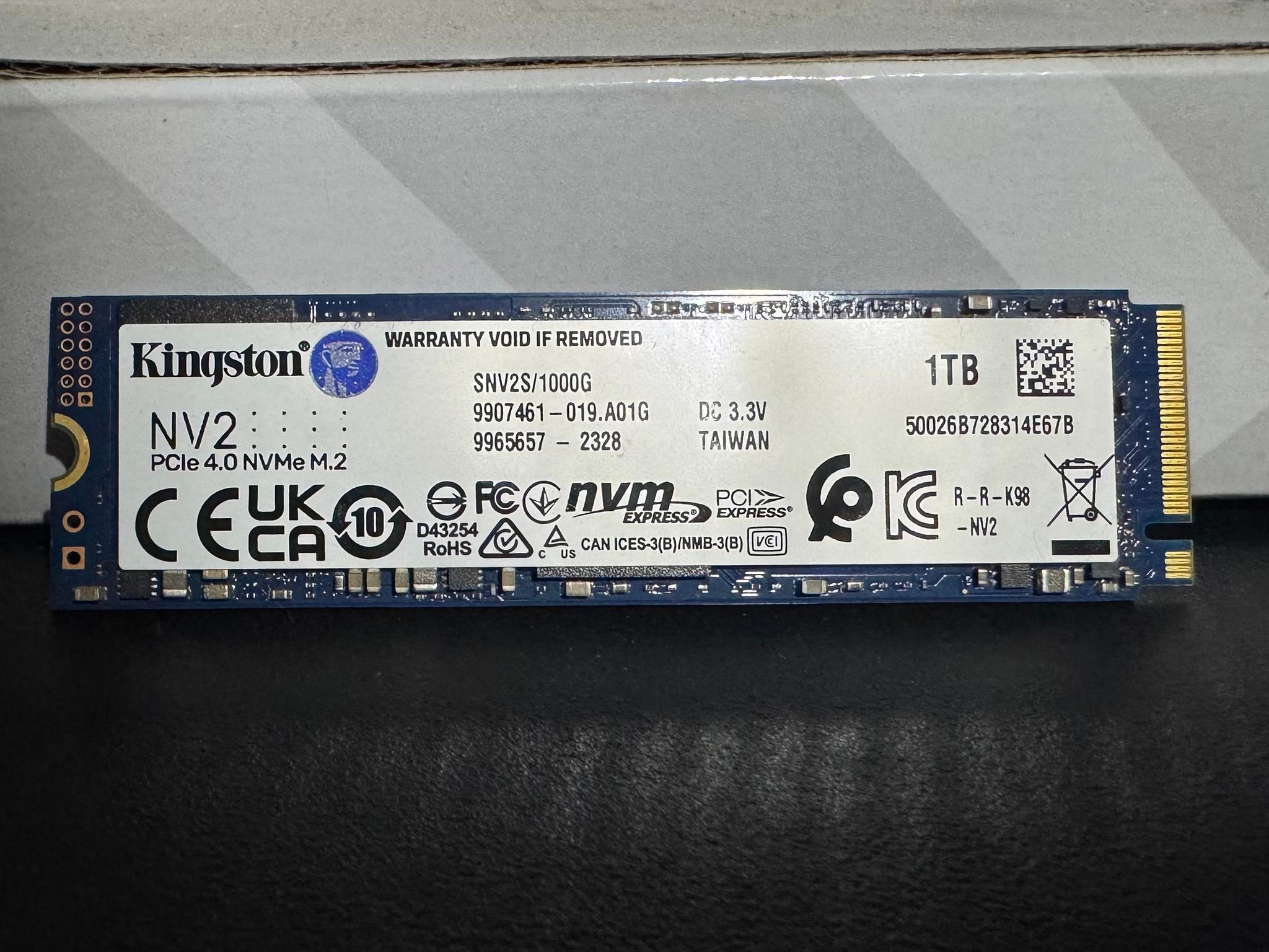 Kingston NV2 1TB PCIe 4.0 NVMe M.2 SSD – 96% Health – Tested