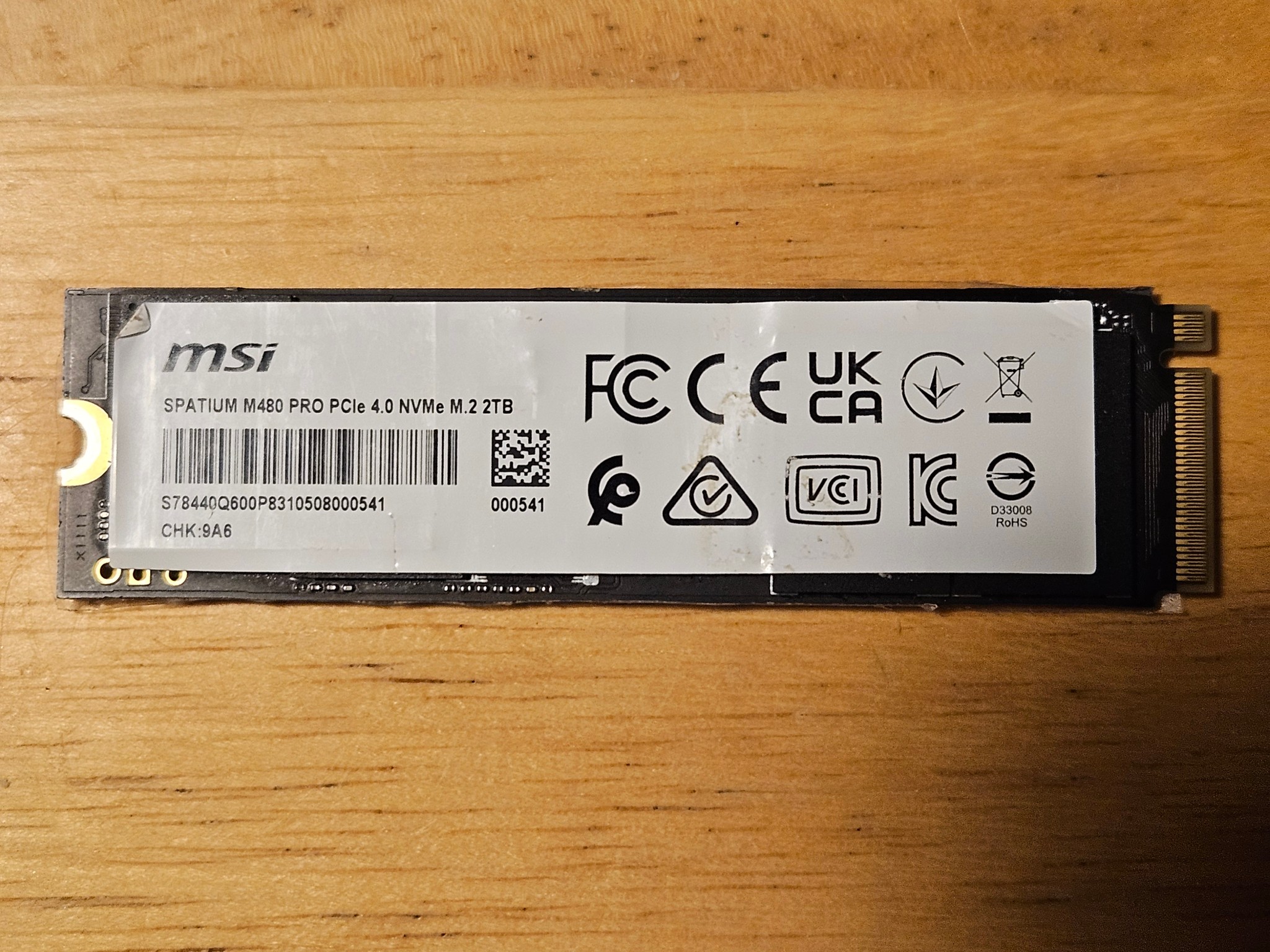 MSI M480 Pro 2TB NVME SSD with DRAM and Heatsink