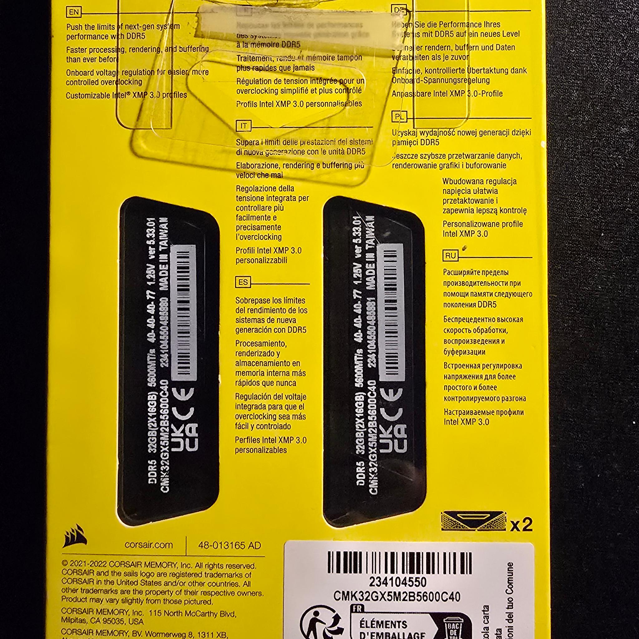Corsair Vengeance DDR5 32GB