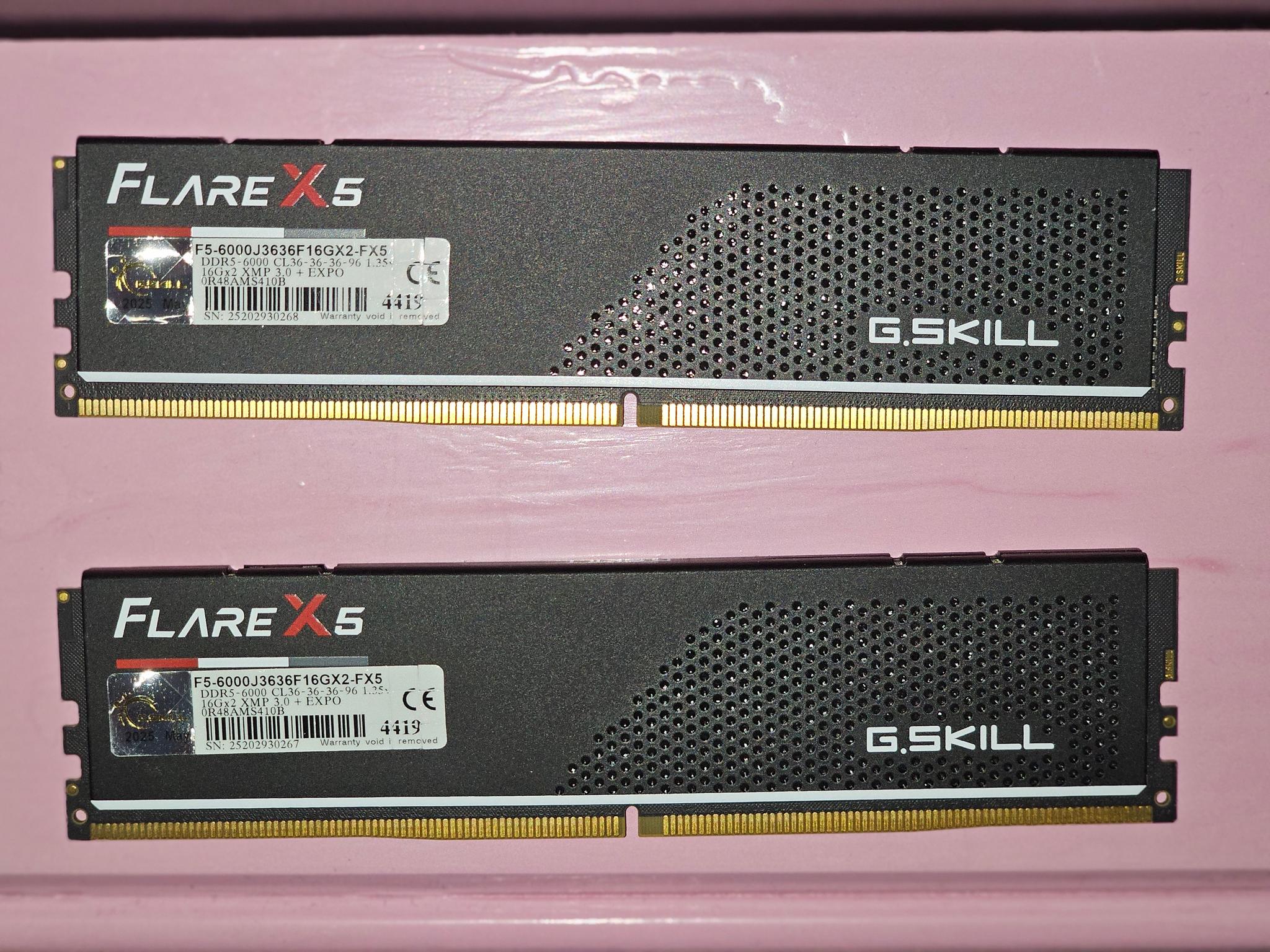 G.Skill Flare X5 Series AMD EXPO DDR5 RAM 32GB (2 x 16GB) 6000MT/s CL36-36-36-96 Low Profile