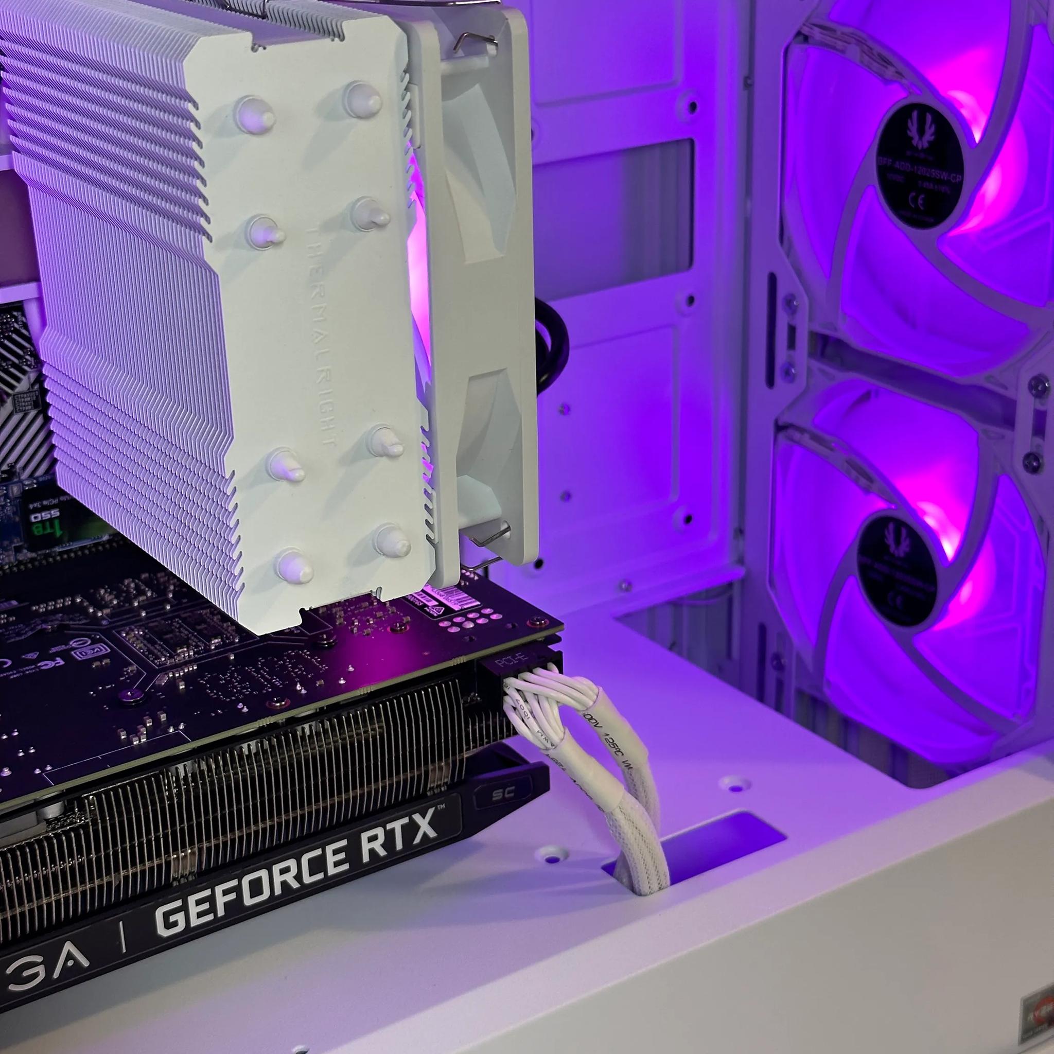 AMD Ryzen 5 5500/ RTX 2060 6GB Custom White RGB Gaming PC Bundle W/Keyboard/Mouse/Headset & Mic