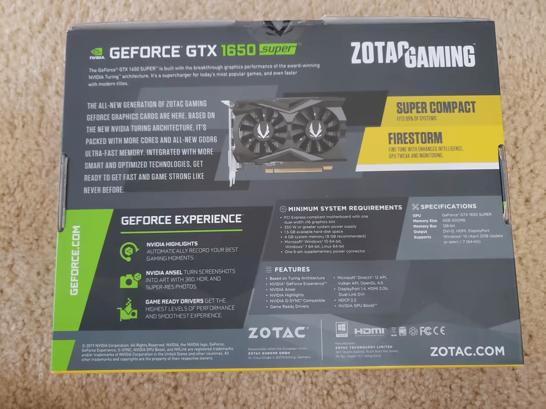 Used Zotac Twin Fan 1650 Super | Great condition!