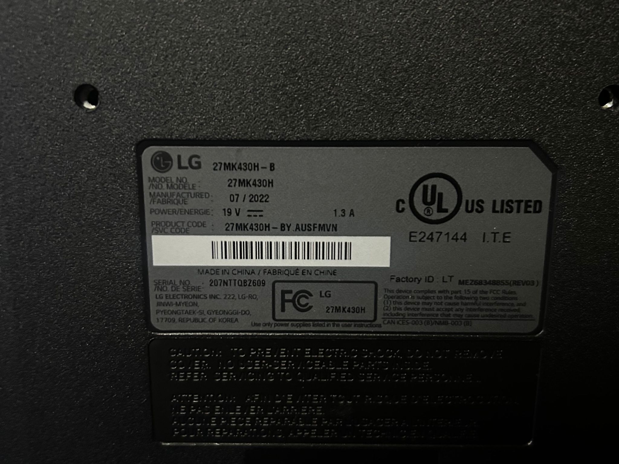 LG 27” Full HD (1920x1080) IPS LED Monitor with Radeon FreeSync™