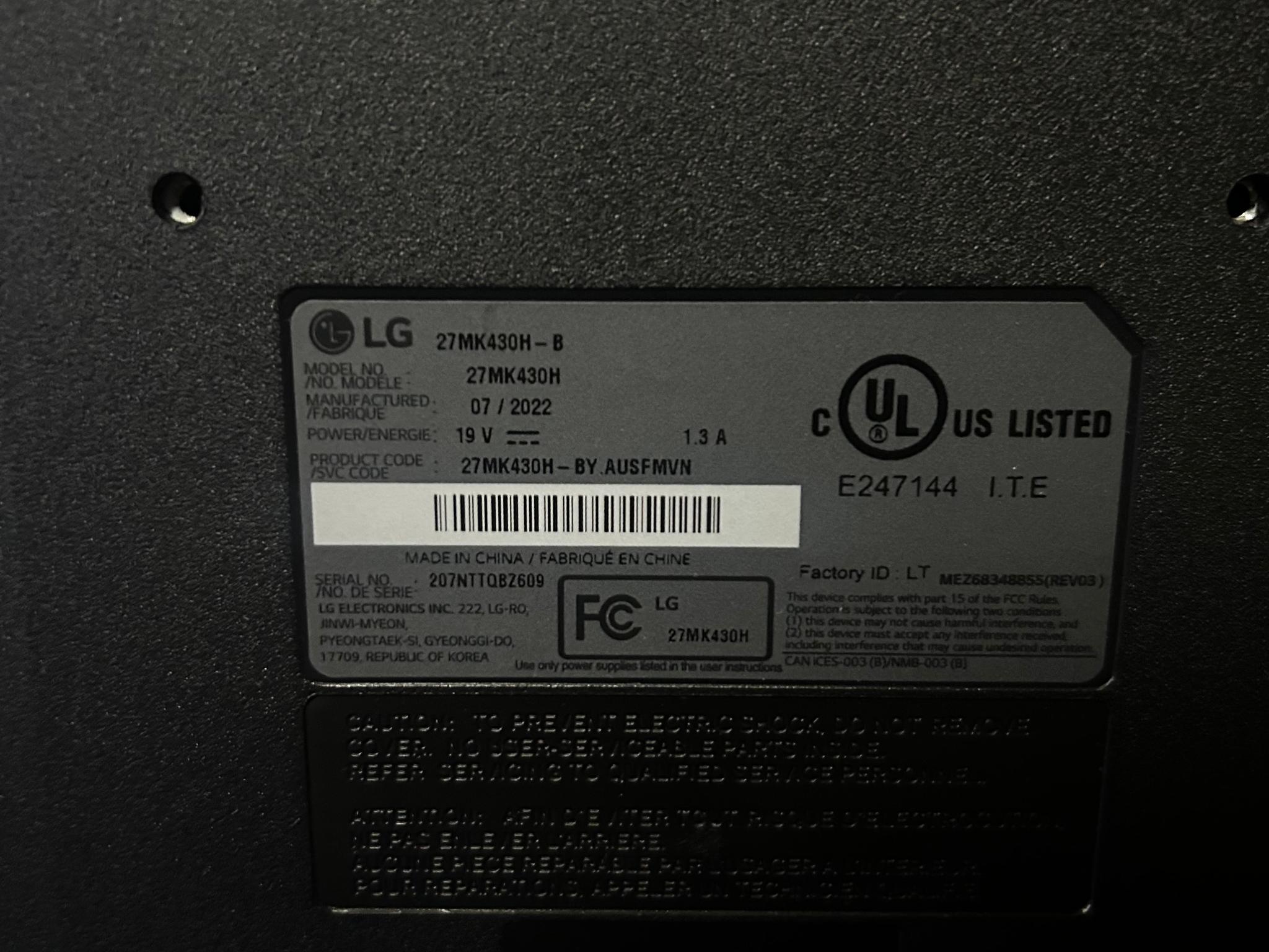 LG 27” Full HD (1920x1080) IPS LED Monitor with Radeon FreeSync™