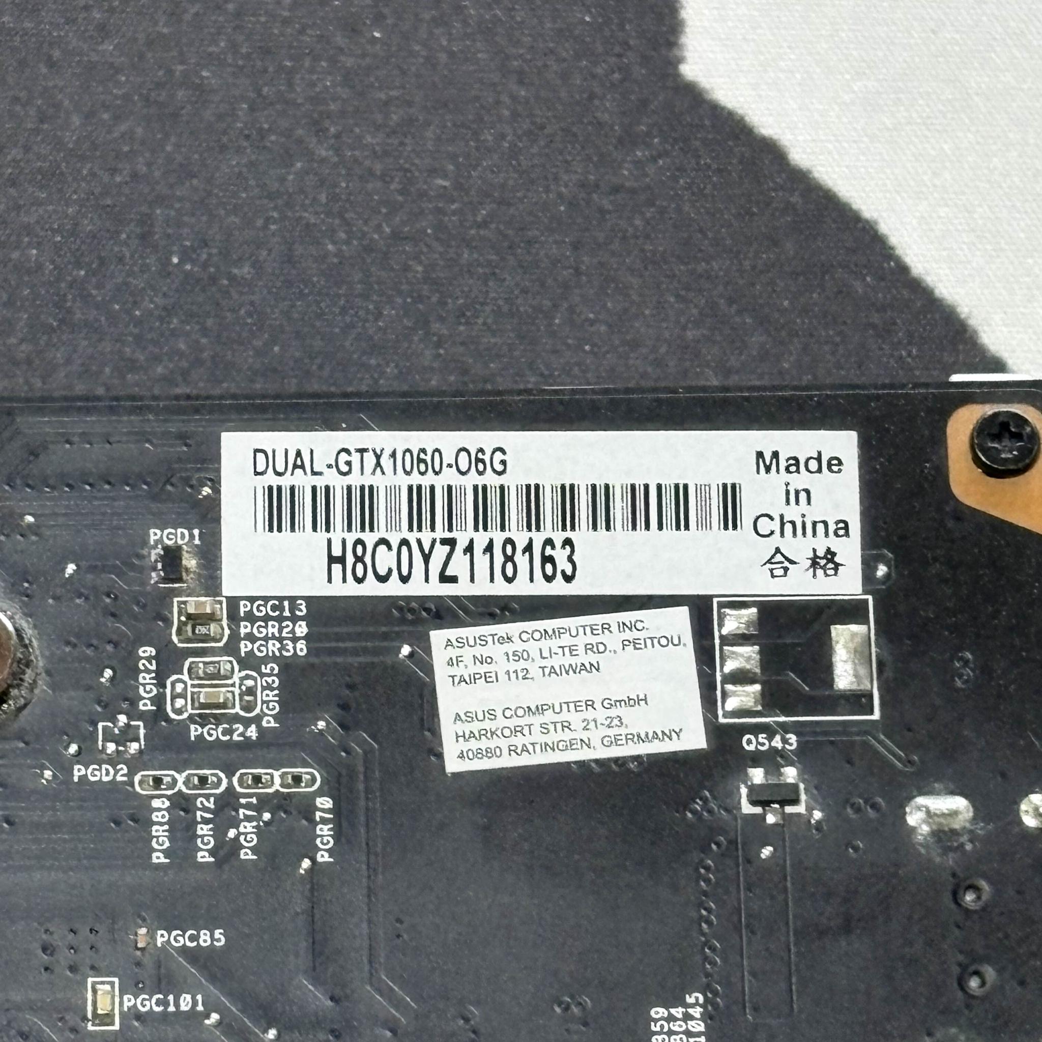 ASUS DUAL Fan 1060 OC 6GB