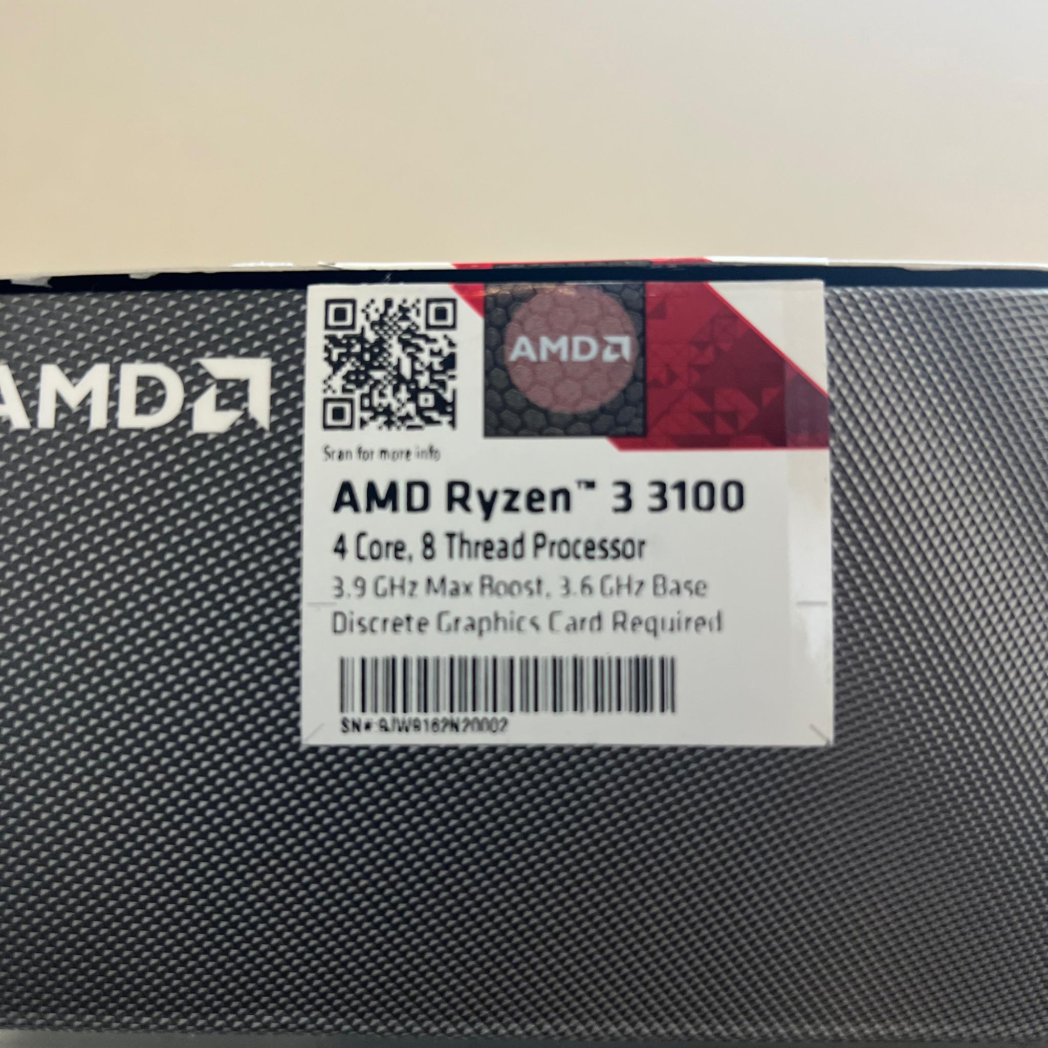 AMD Ryzen 3100 3.6 GHZ