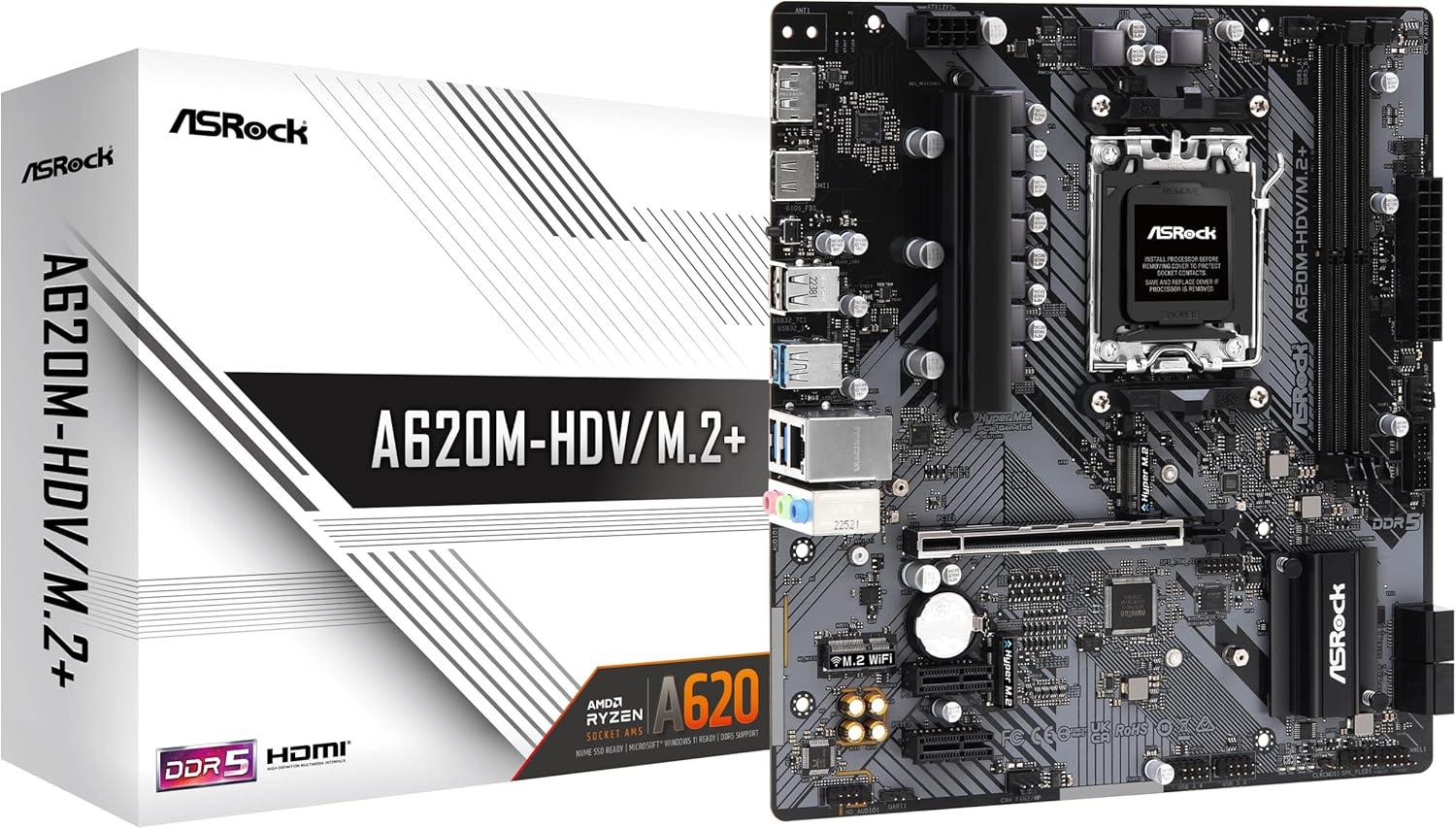 New ASRock A620M-HDV/M.2+ Motherboard Supports AMD Socket AM5 Ryzen 7000 Series Processors