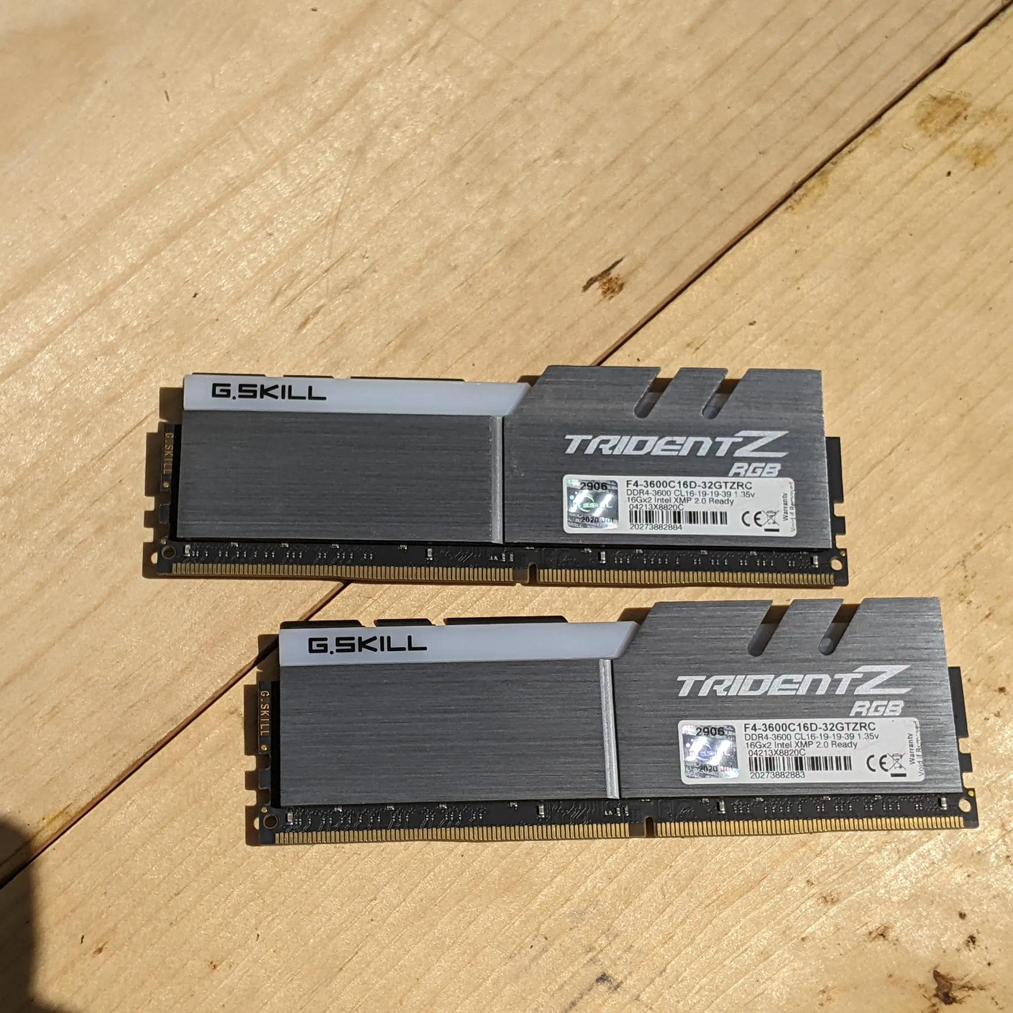 G.Skill Trident Z RGB 32 GB (2 x 16 GB) DDR4-3600 CL16 Memory