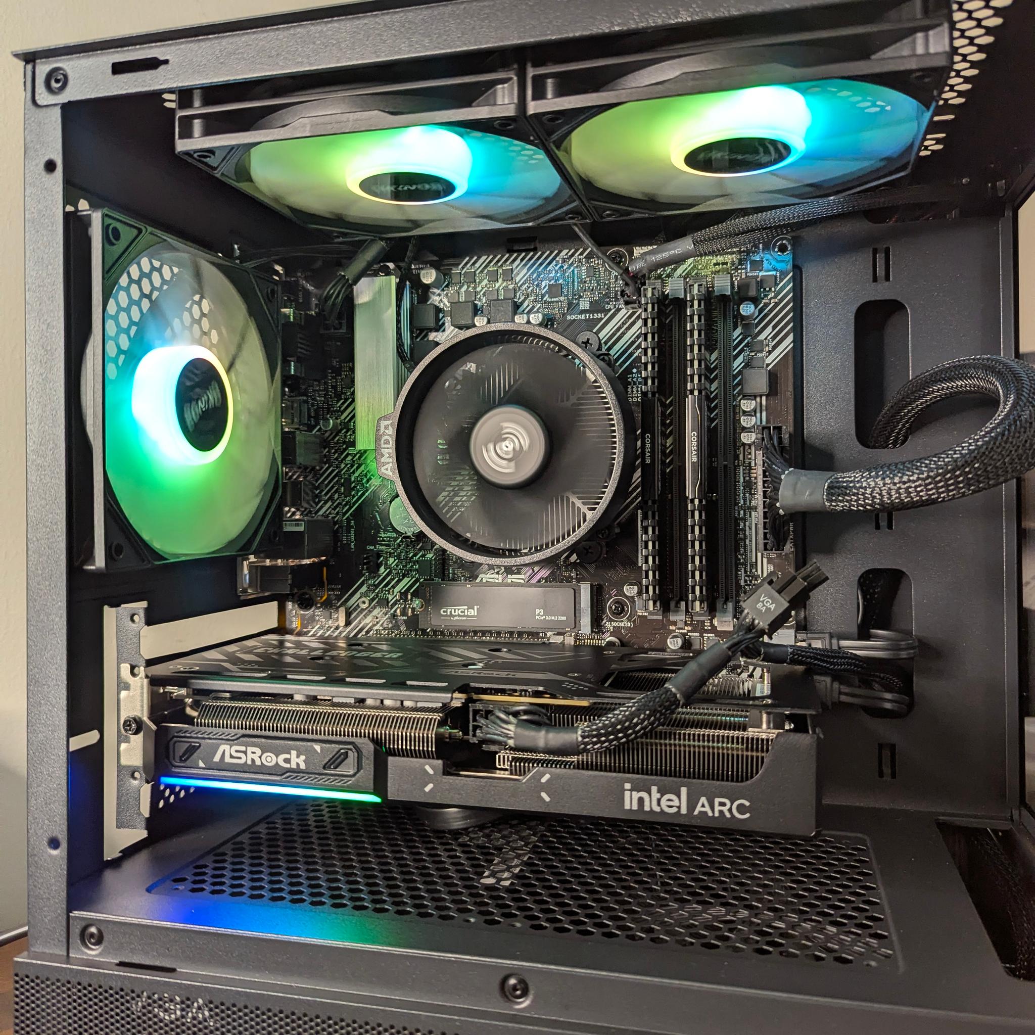 Gaming PC |Ryzen 5 5600X | 1.14TB SSD |ARC B580 OC 12GB | 16GB DDR4 LPX | B450M A2 | 1440p/1080p