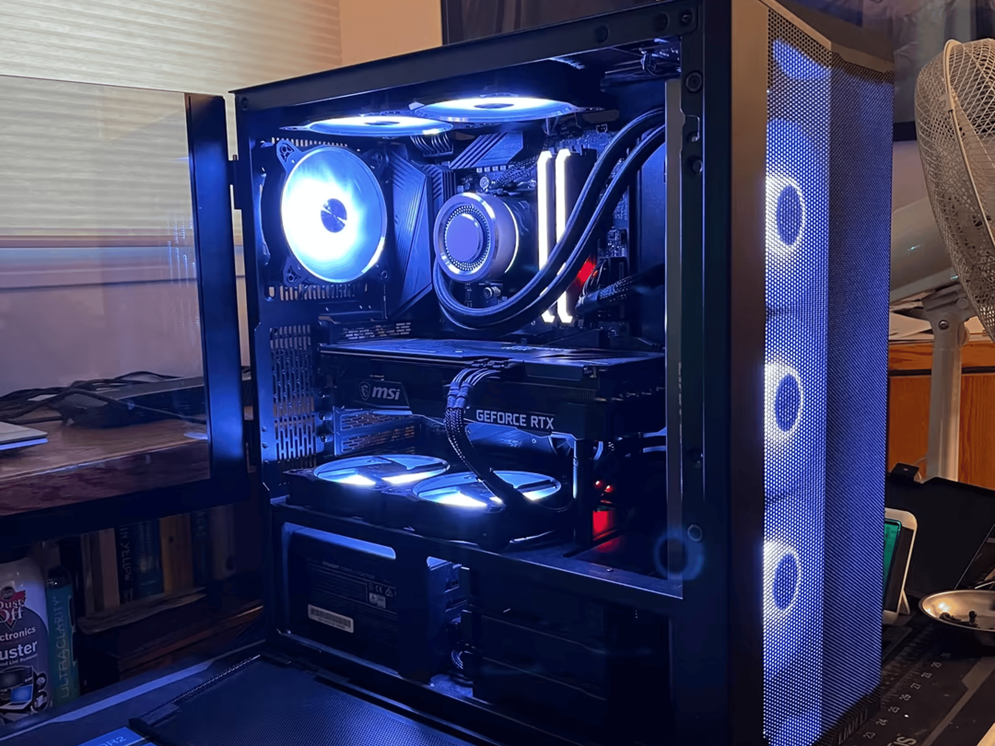 R9 5900x; MSI RTX 3070Ti; 32G 3600Mhz RAM; AIO cooled; MSI Unify x570; 850W Platinum PSU