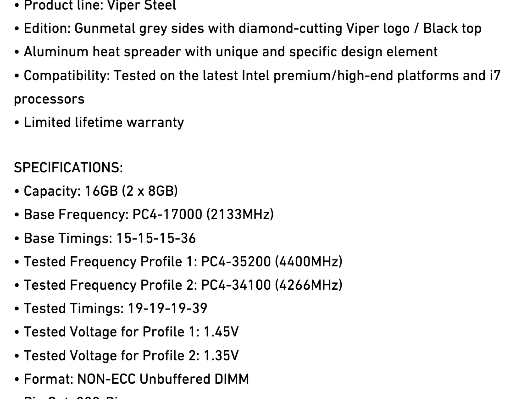 New 2x8GB 4400MT/s CL19 DDR4 (16GB total) Patriot Viper RAM | Inventory Clearance Sale |