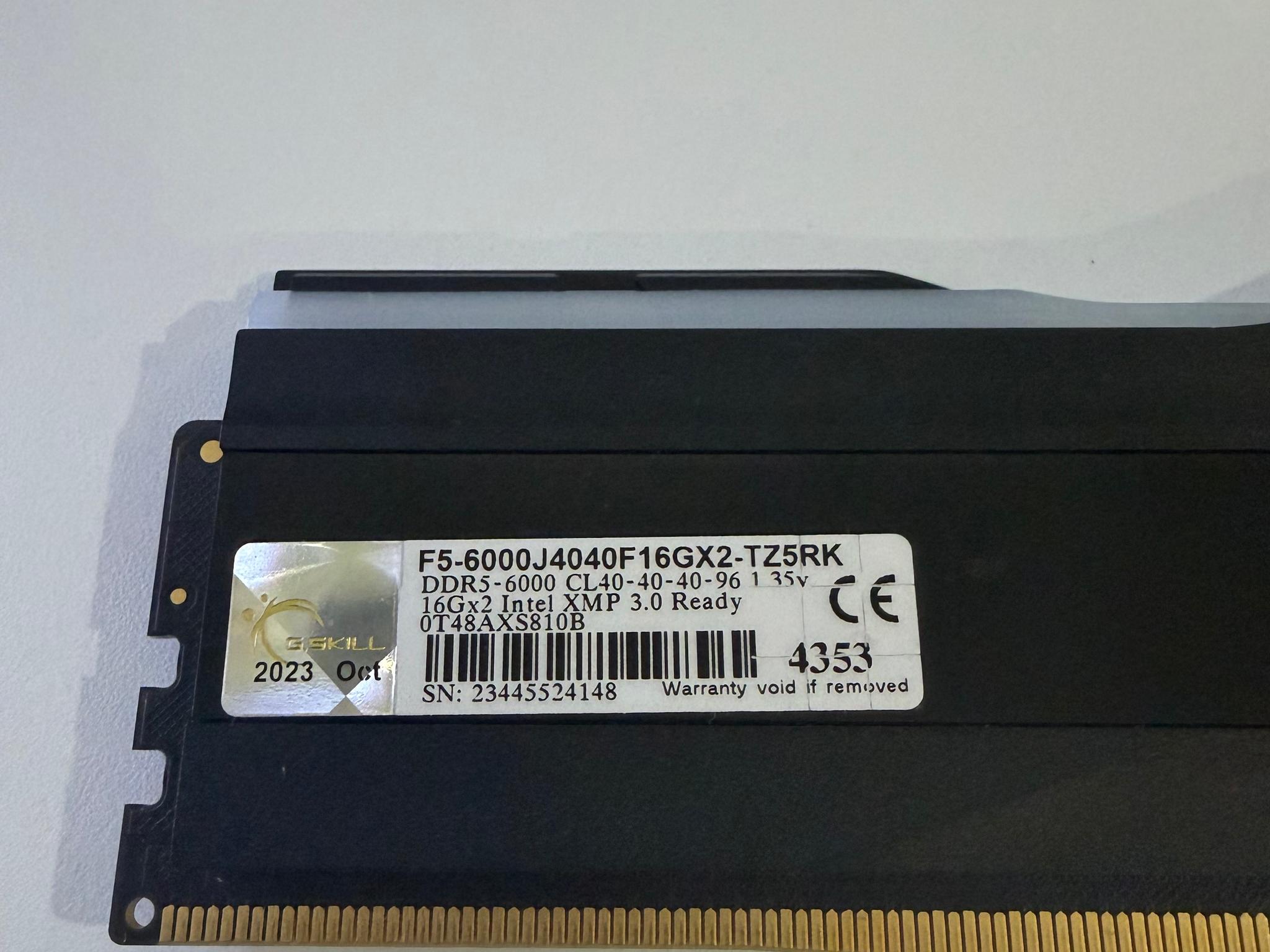 G.skill Trident Z5 RGB Series DDR5 16GB (1x16GB) 6000 MHz