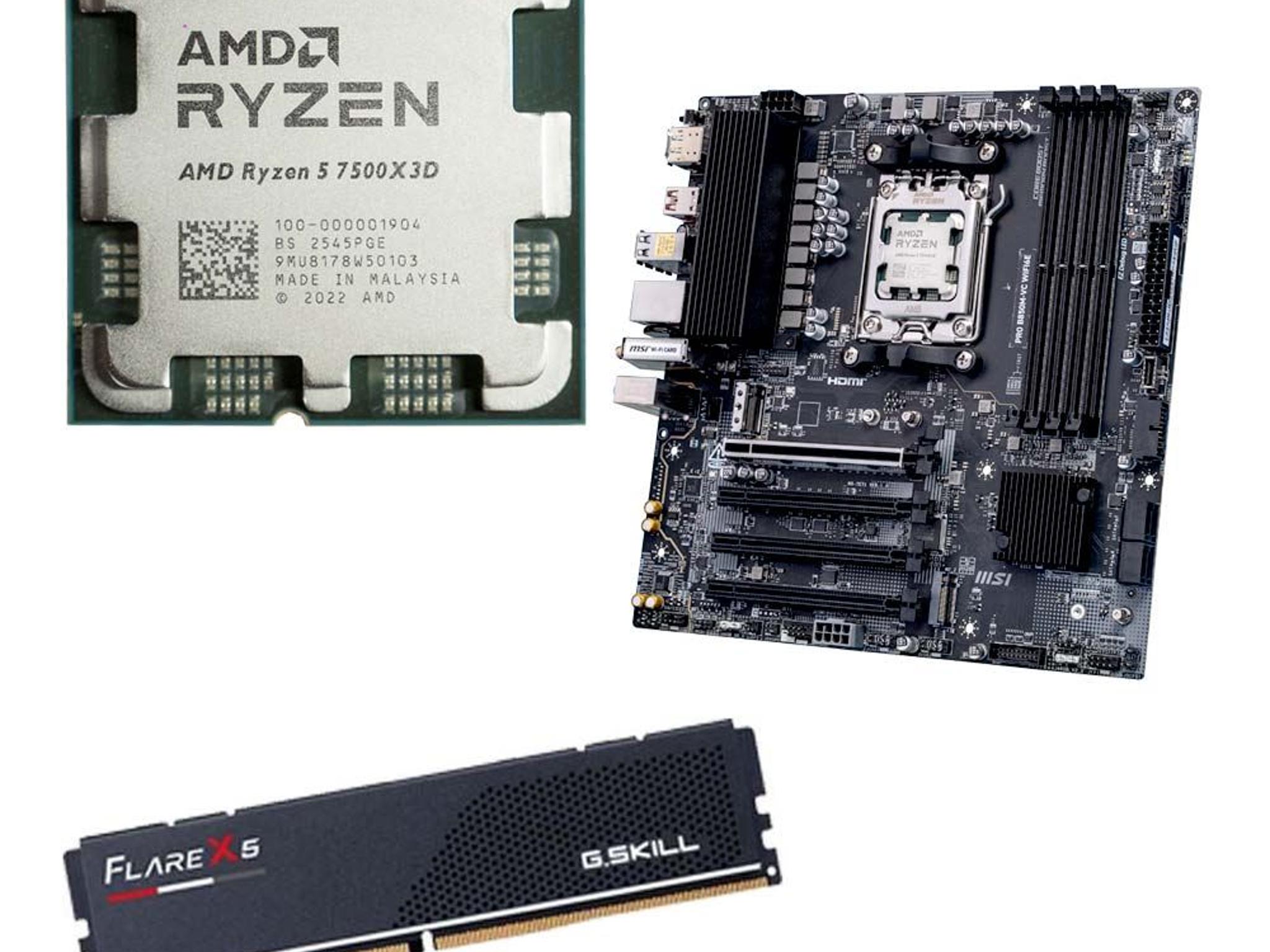 AMD Ryzen 5 7500X3D + MSI B850M-VC Pro WiFi AM5 + 16GB DDR5-6000, CPU, mobo, ram Build Bundle