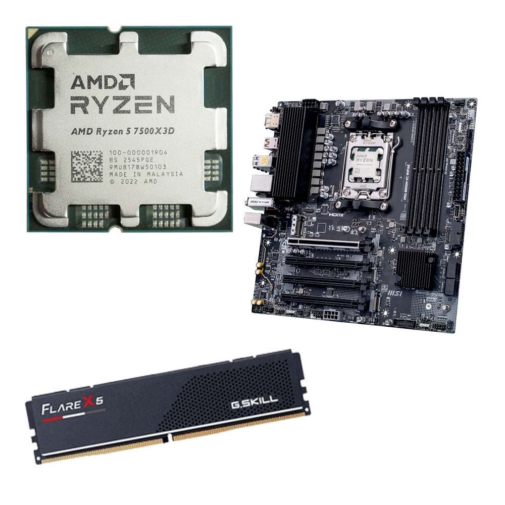 AMD Ryzen 5 7500X3D + MSI B850M-VC Pro WiFi AM5 + 16GB DDR5-6000, CPU, mobo, ram Build Bundle