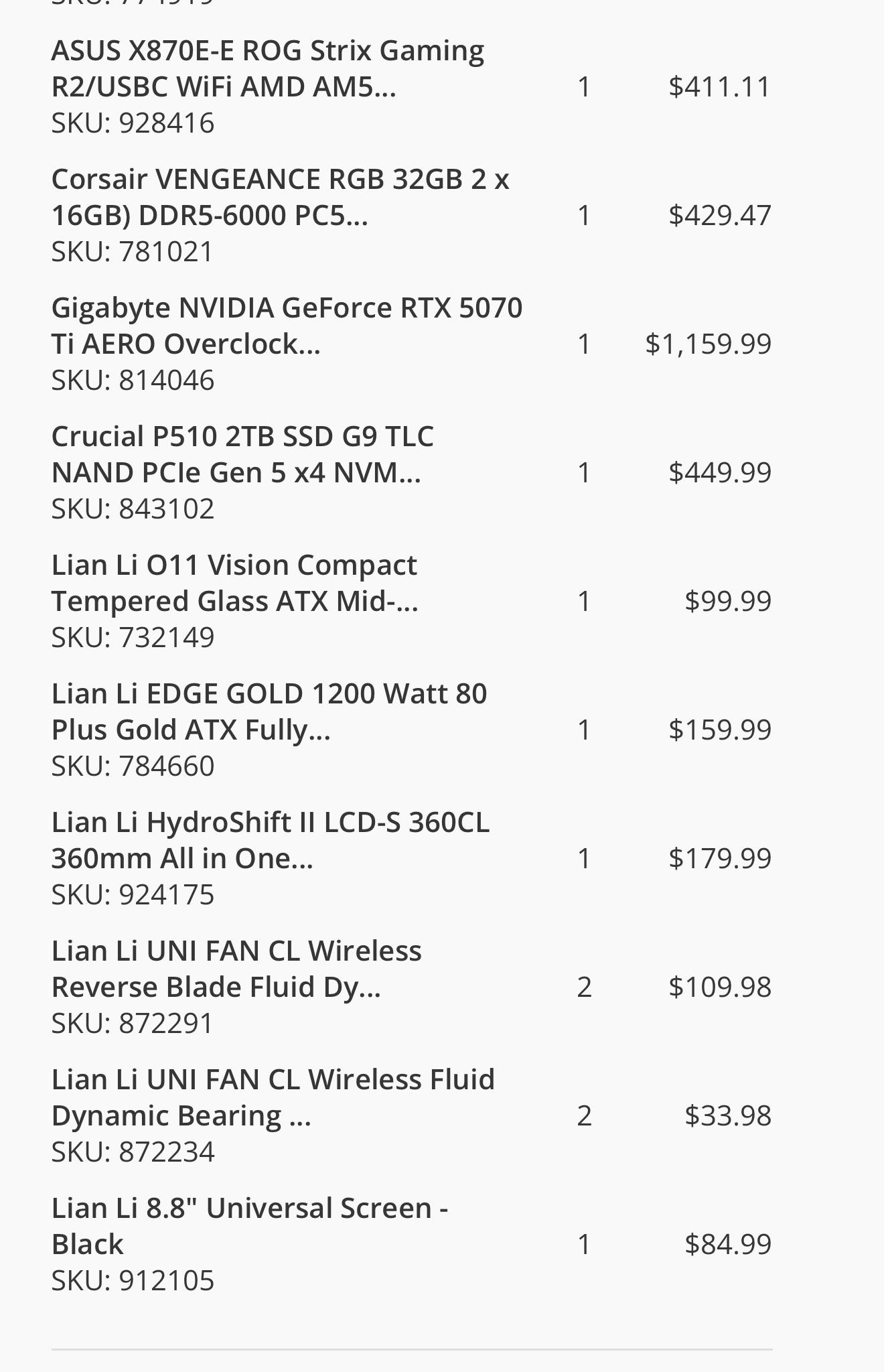 ASUS ROG Custom Gaming PC  |ROG Strix 507TI|9800X3d|32GB DDR5 6000 CL30|Strix X870|1200W Lian LI PSU