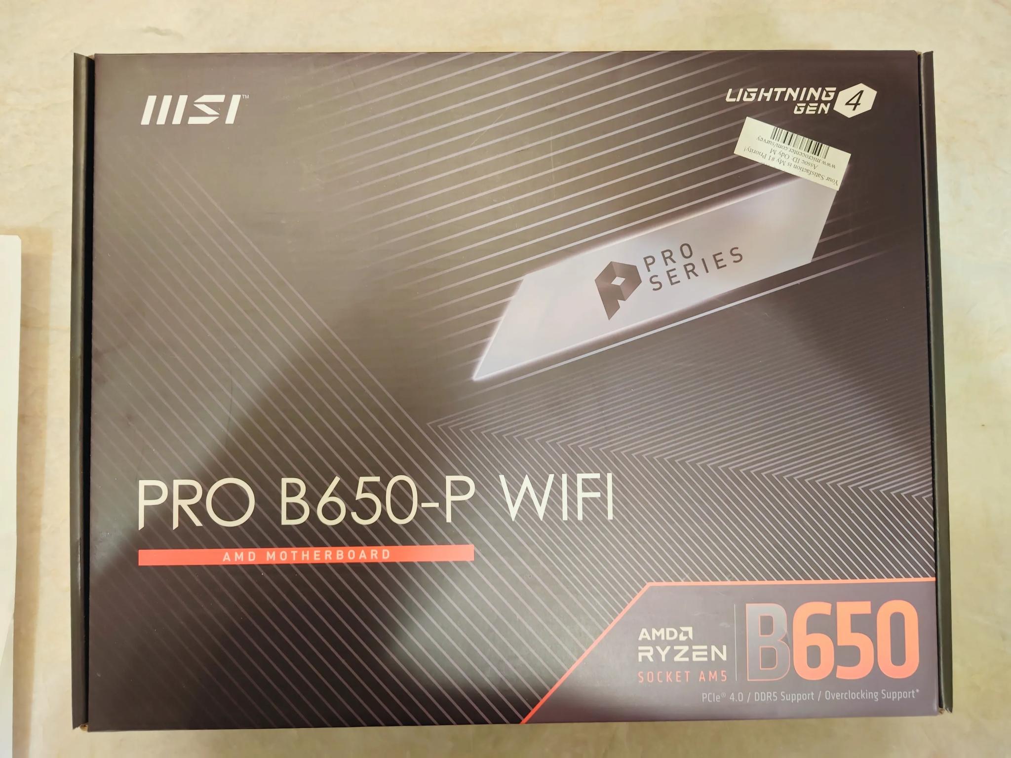 New MSI PRO B650-P WiFi AM5 ATX AMD Motherboard