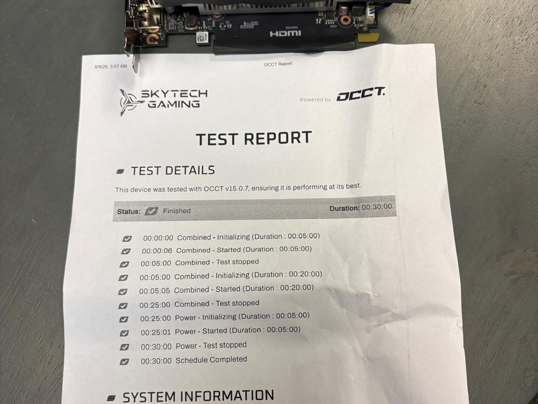 USED IN GOOD CONDITION W/ TEST REPORT - ZOTAC GAMING GeForce RTX 3050 6GB GDDR6 Twin Edge OC