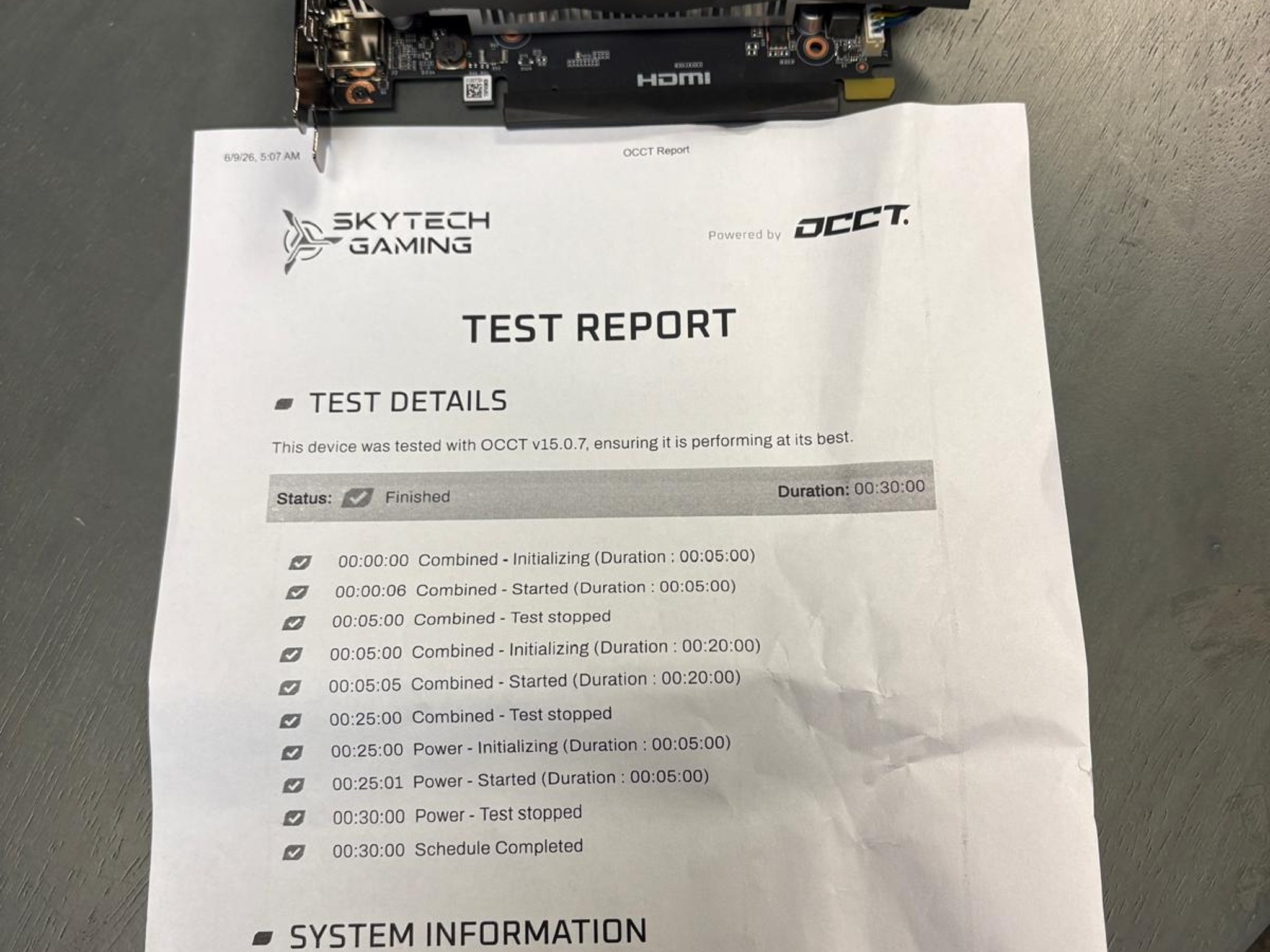 USED IN GOOD CONDITION W/ TEST REPORT - ZOTAC GAMING GeForce RTX 3050 6GB GDDR6 Twin Edge OC