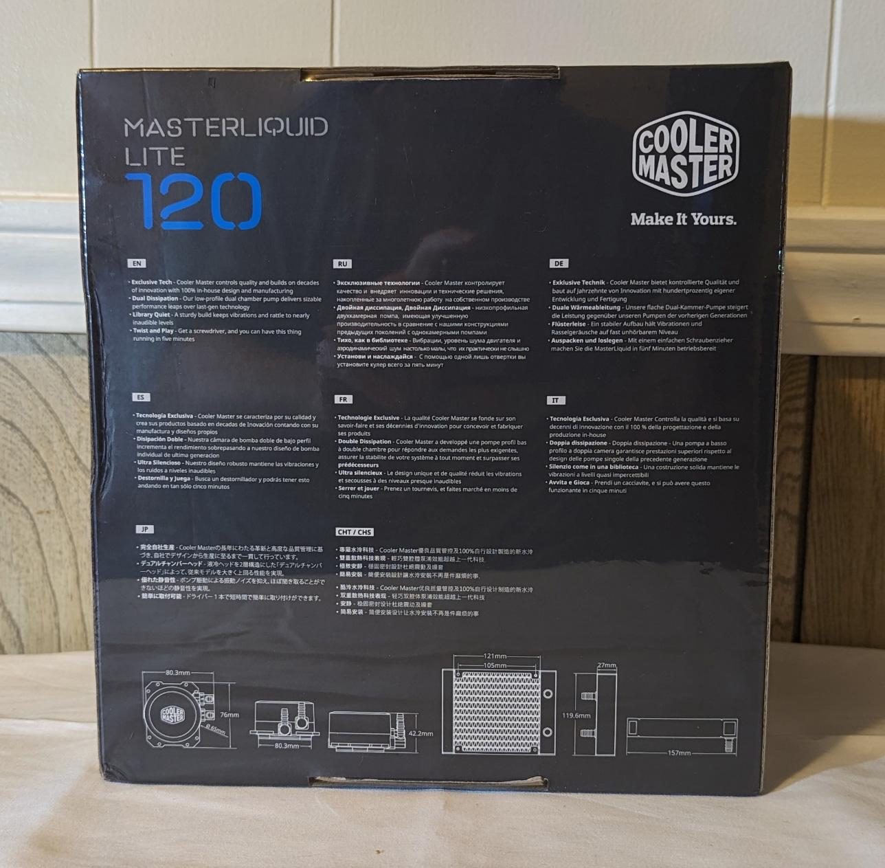NIB - Cooler Master MasterLiquid Lite 120 AIO CPU cooler + an added CM Sickleflow 120mm PWM ARGB Fan