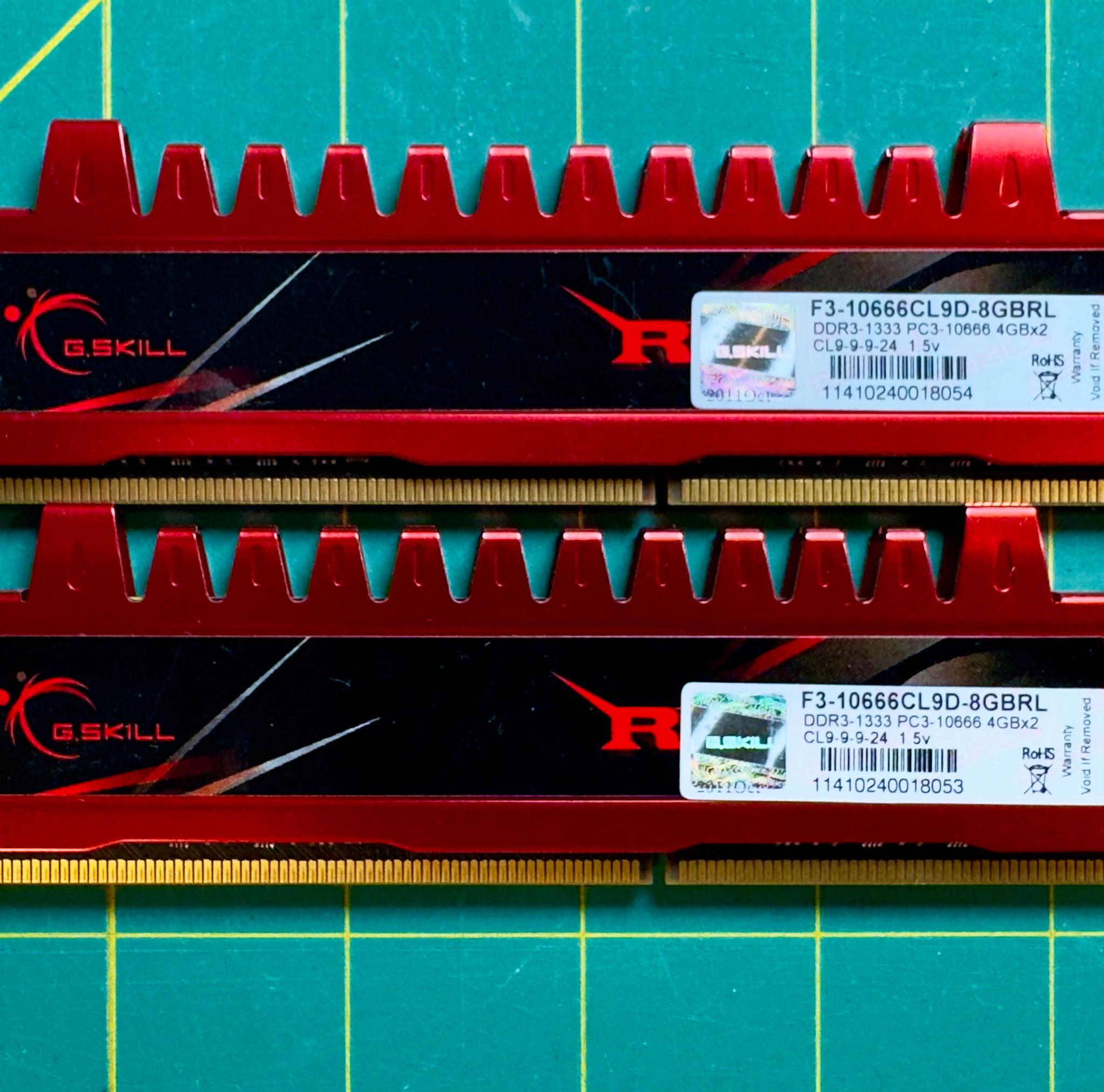 G.Skill Ripjaws X 8GB (2x4GB) DDR3 1333Mhz CL9 RAM Red
