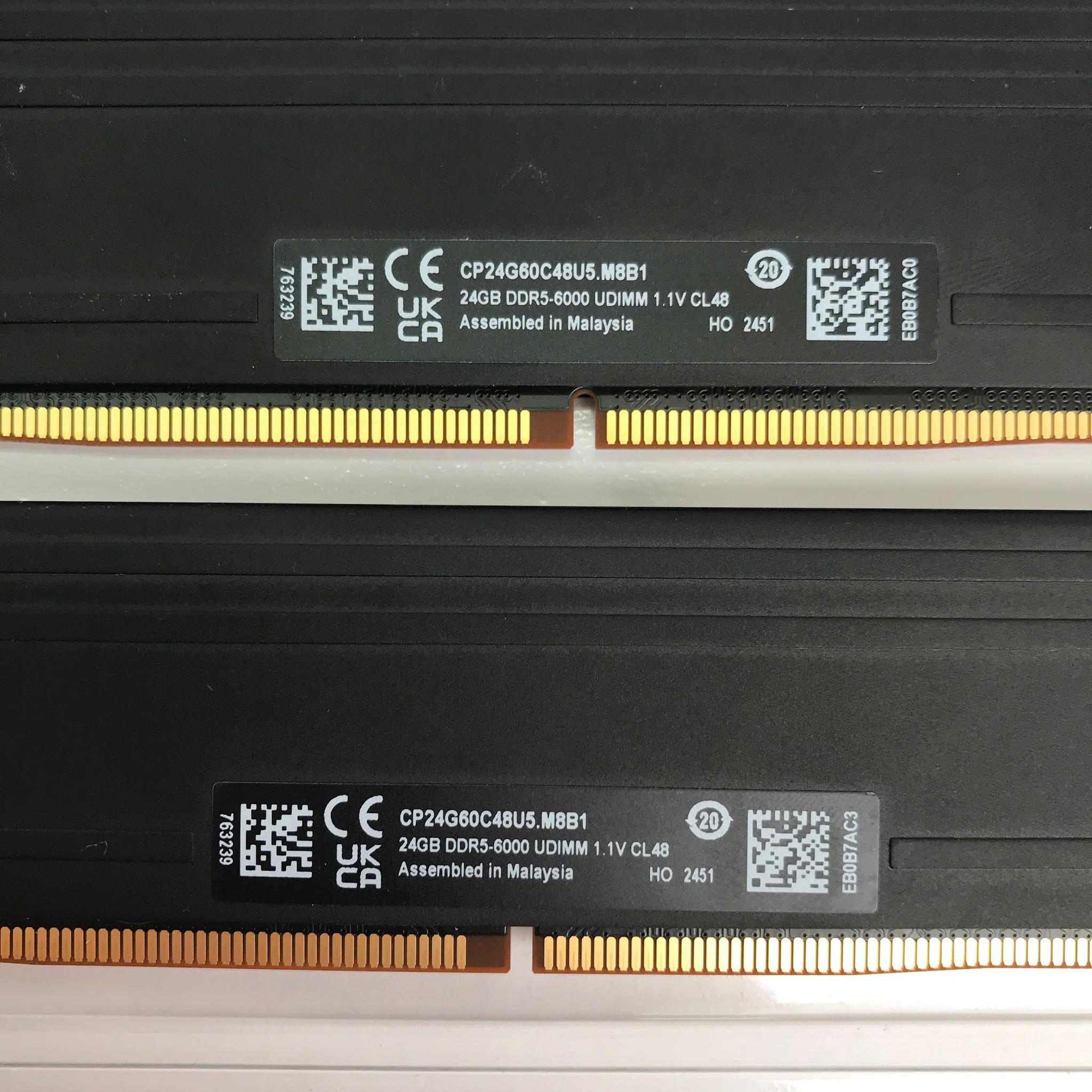Crucial - Pro 48GB (2 x 24GB) DDR5 6000 (PC5 48000) XMP 3.0 & AMD EXPO Ready
