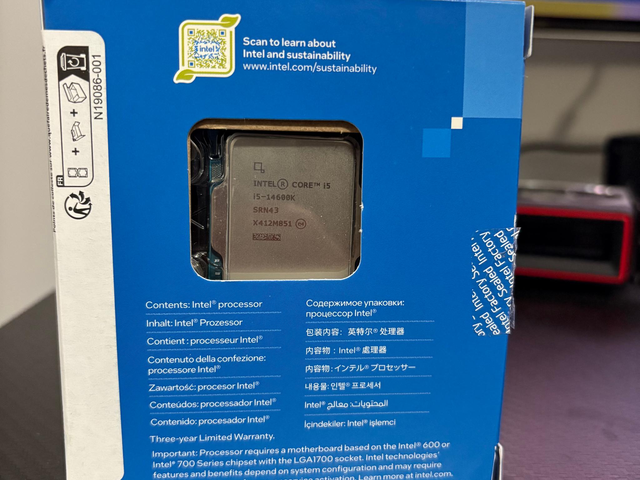 Intel I5 14600k new out of box