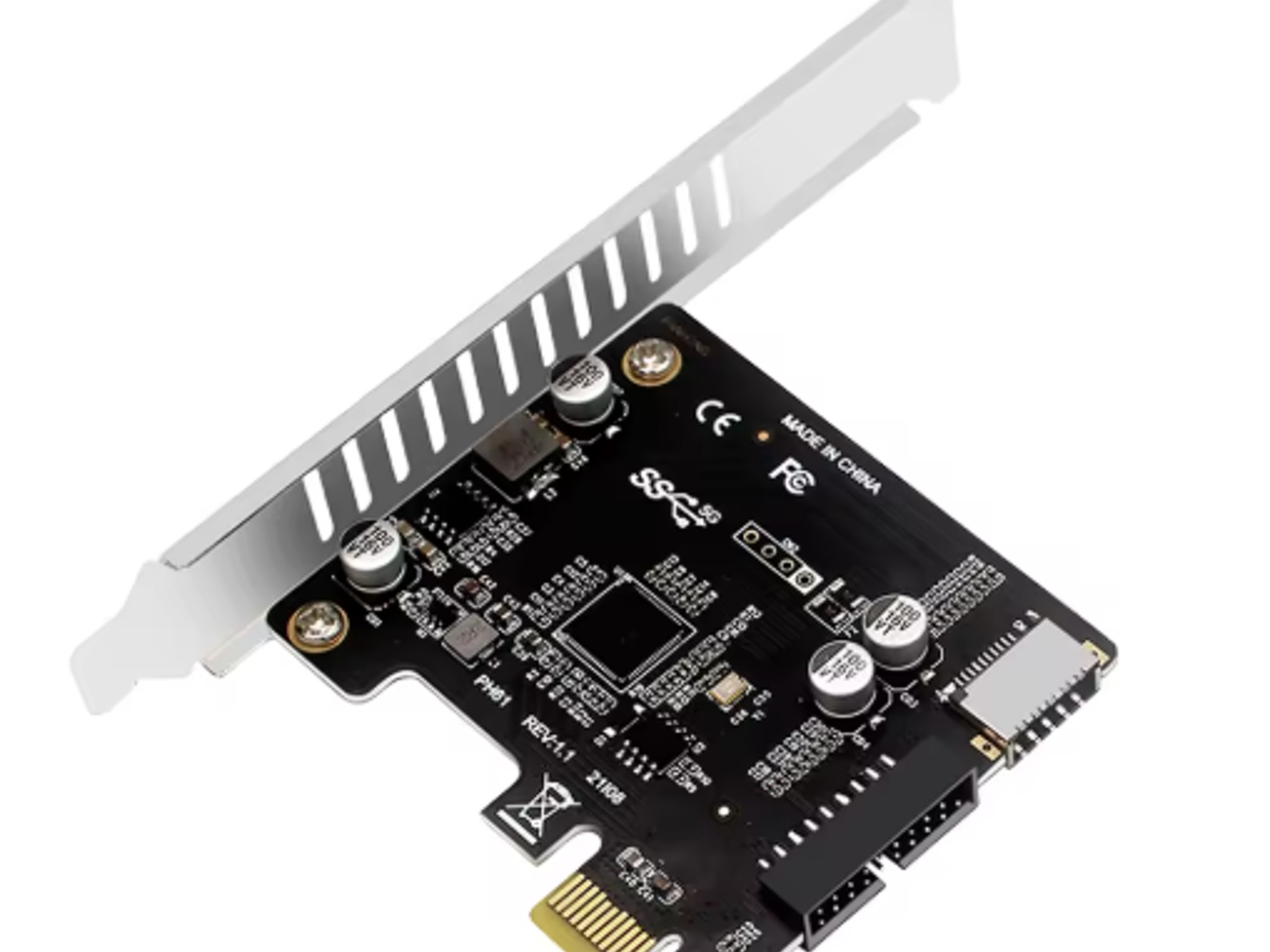 PCI-E To USB 3.0 PCIE Expansion Controller Card 19PIN PCI-E 1 To USB 3.0 Hub Splitter Expansion Card