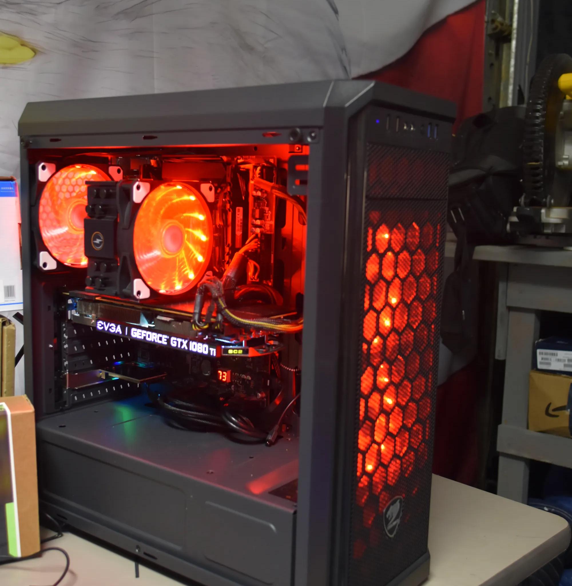 GAMING PC INTEL XEON 2690 16GR RAM GPU 1080TI 11GB 1TBNVME &500GB HHD WIFI 600 W 12 CORES &24THERADS