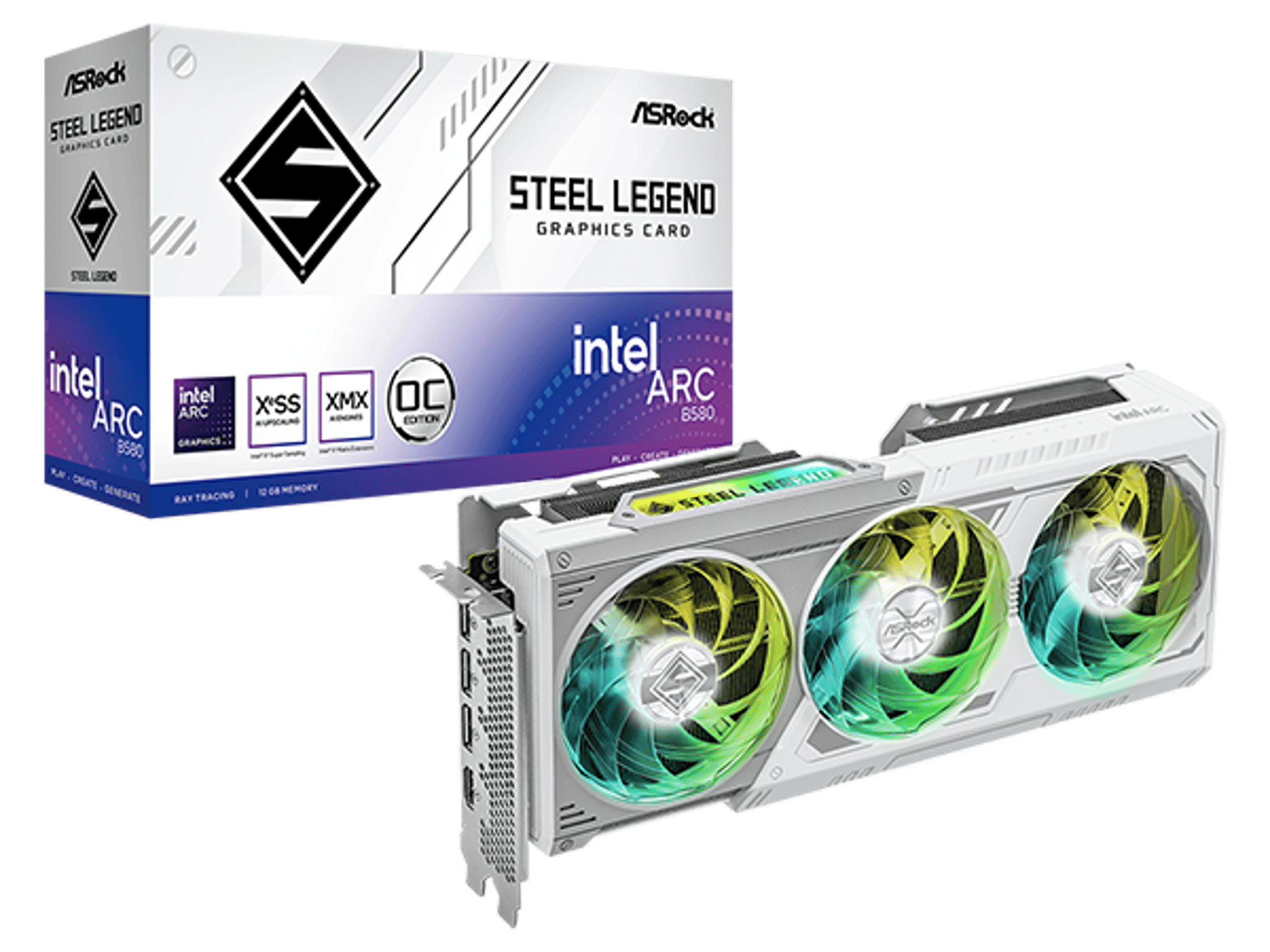 BNIB ASRock Intel Arc B580 Steel Legend 12GB OC GDDR6 GPU White