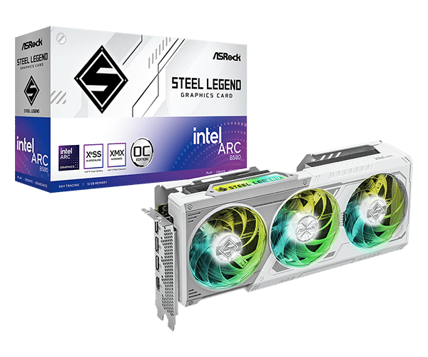 BNIB ASRock Intel Arc B580 Steel Legend 12GB OC GDDR6 GPU White
