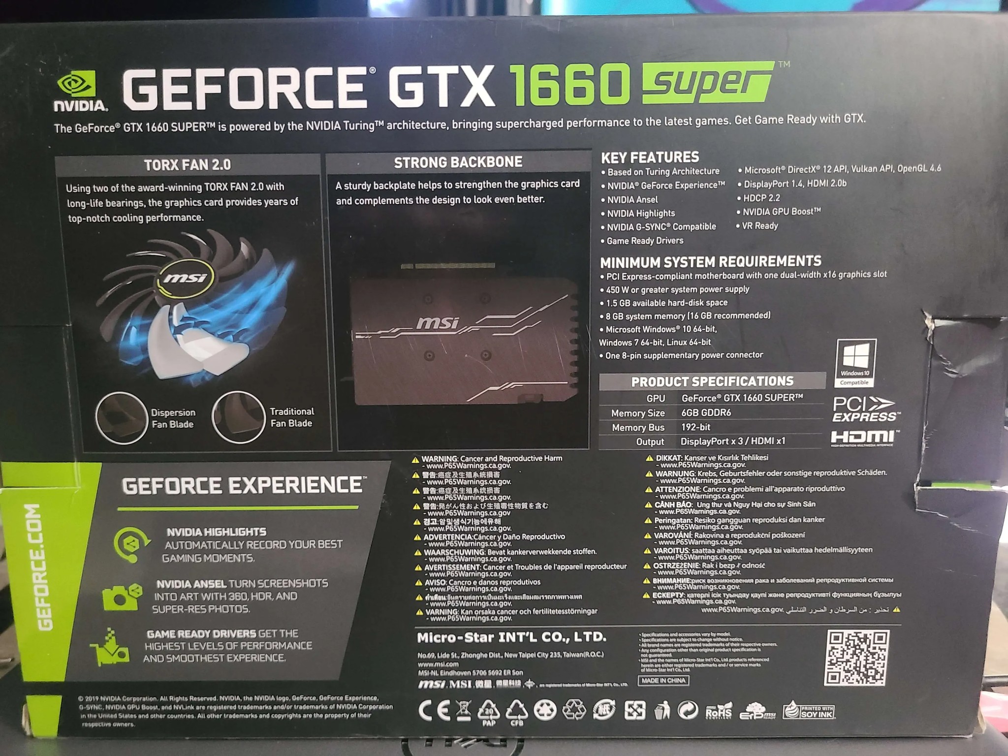 MSI Geforce GTX 1660 SUPER