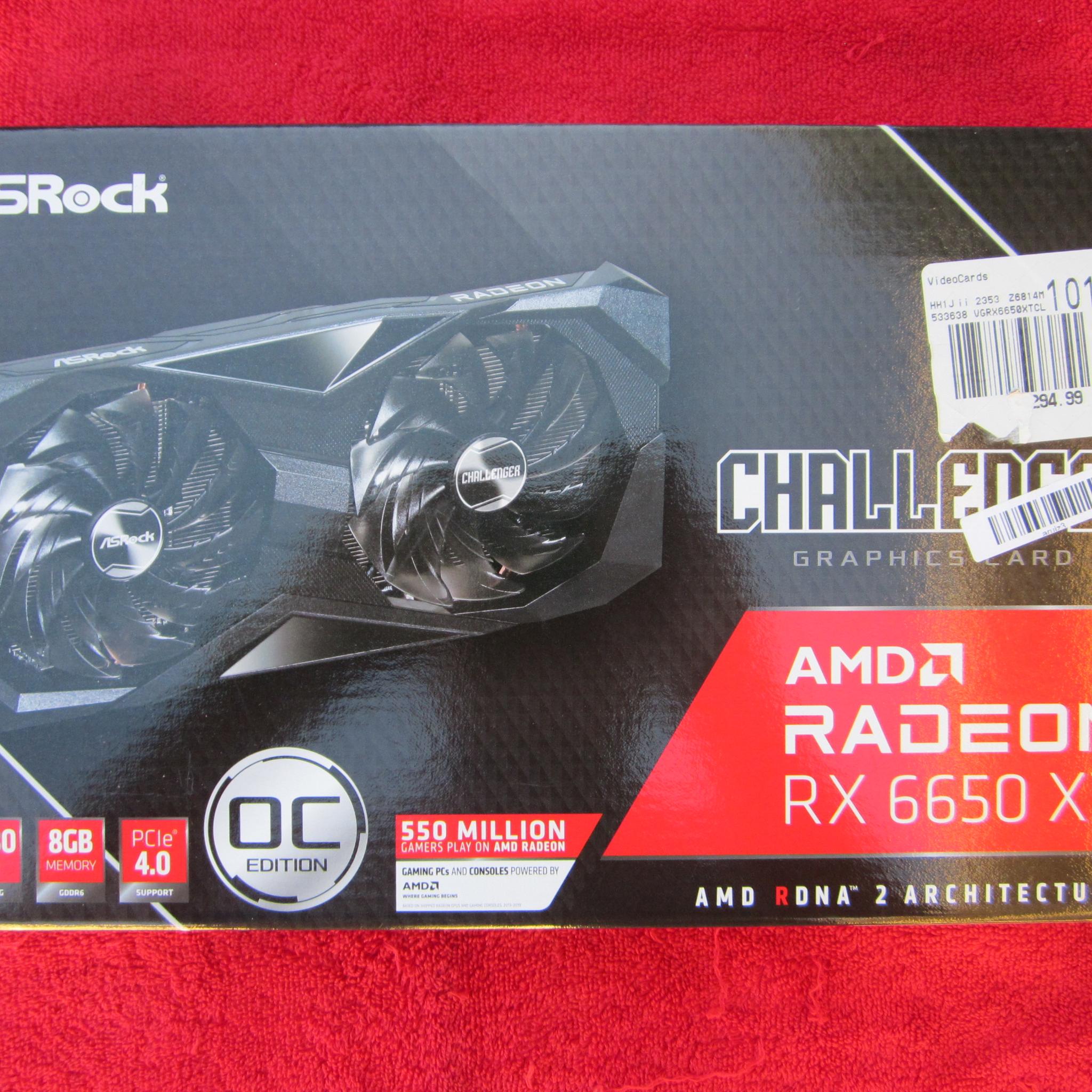 NEW! ASRock AMD Radeon RX 6650 XT GDDR6 8GB Challenger Gaming Graphics Card
