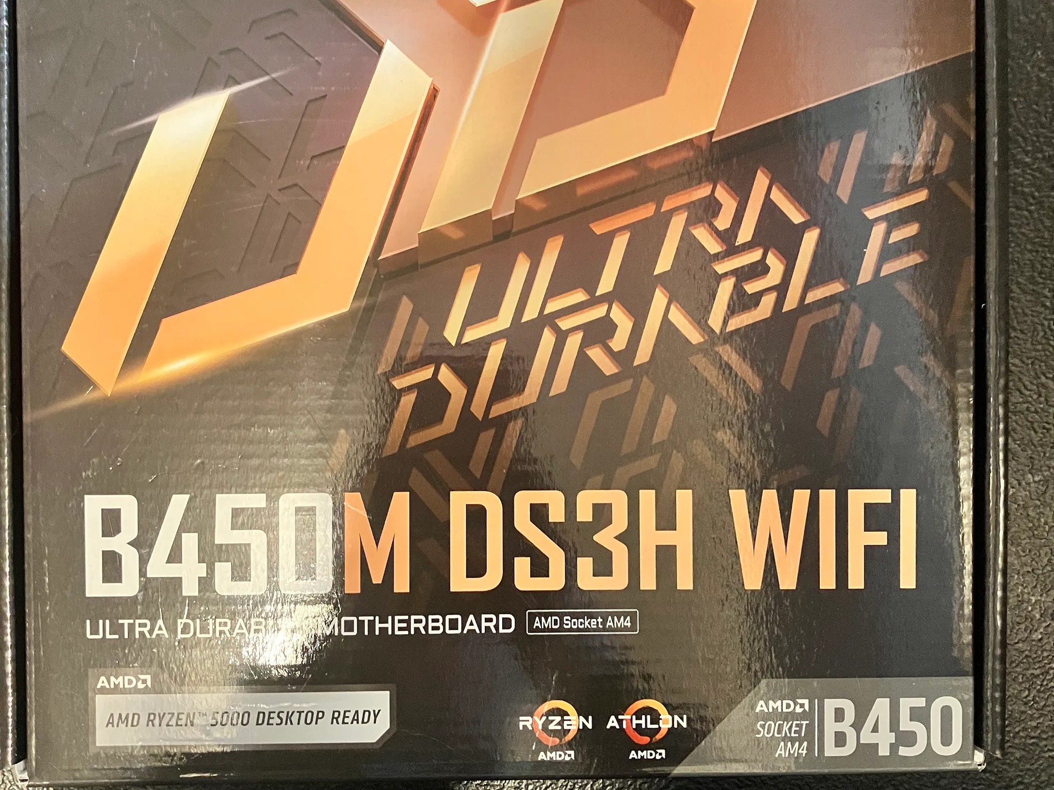 Open Box: Gigabyte B450M DS3H Wi-Fi Micro ATX AM4 DDR4 Motherboard W/ IO shield.