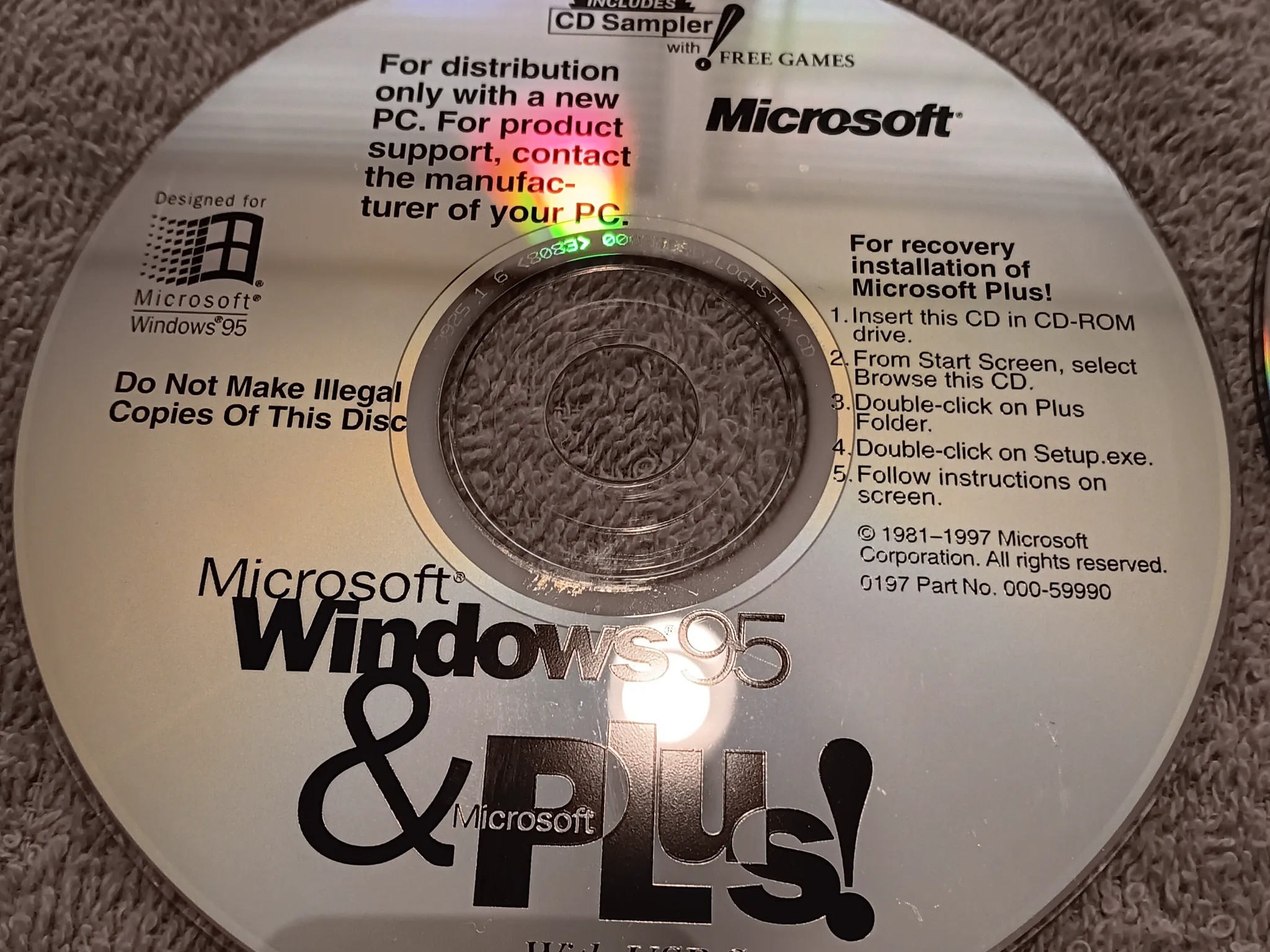 VERY RARE OEM Windows 95 USB W/ 5 Original Companion Disks and Key