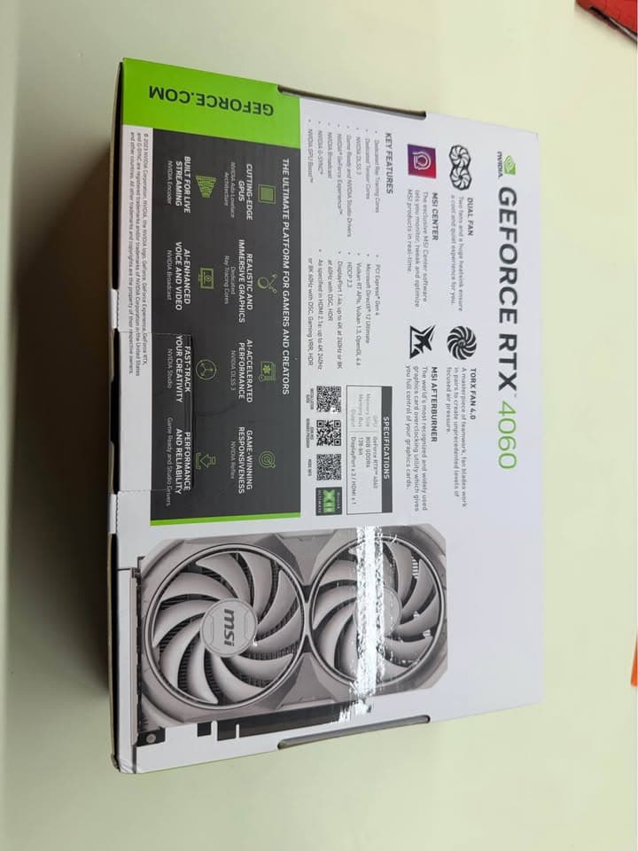 MSI GeForce RTX 4060 Ventus 2X White 8GB OC Graphics Card