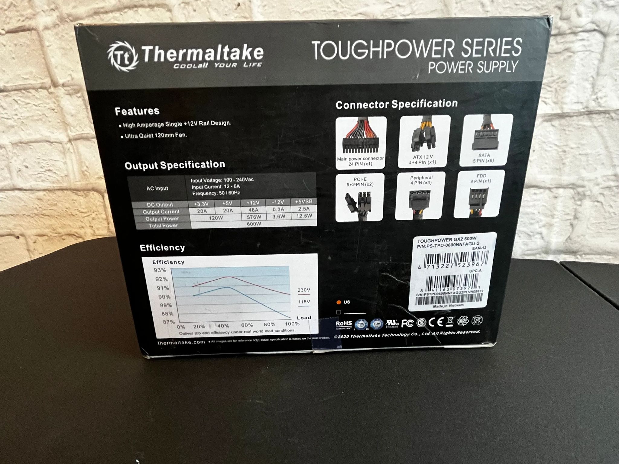 Thermaltake Toughpower GX2 600 W 80+ Gold Certified ATX Power Supply