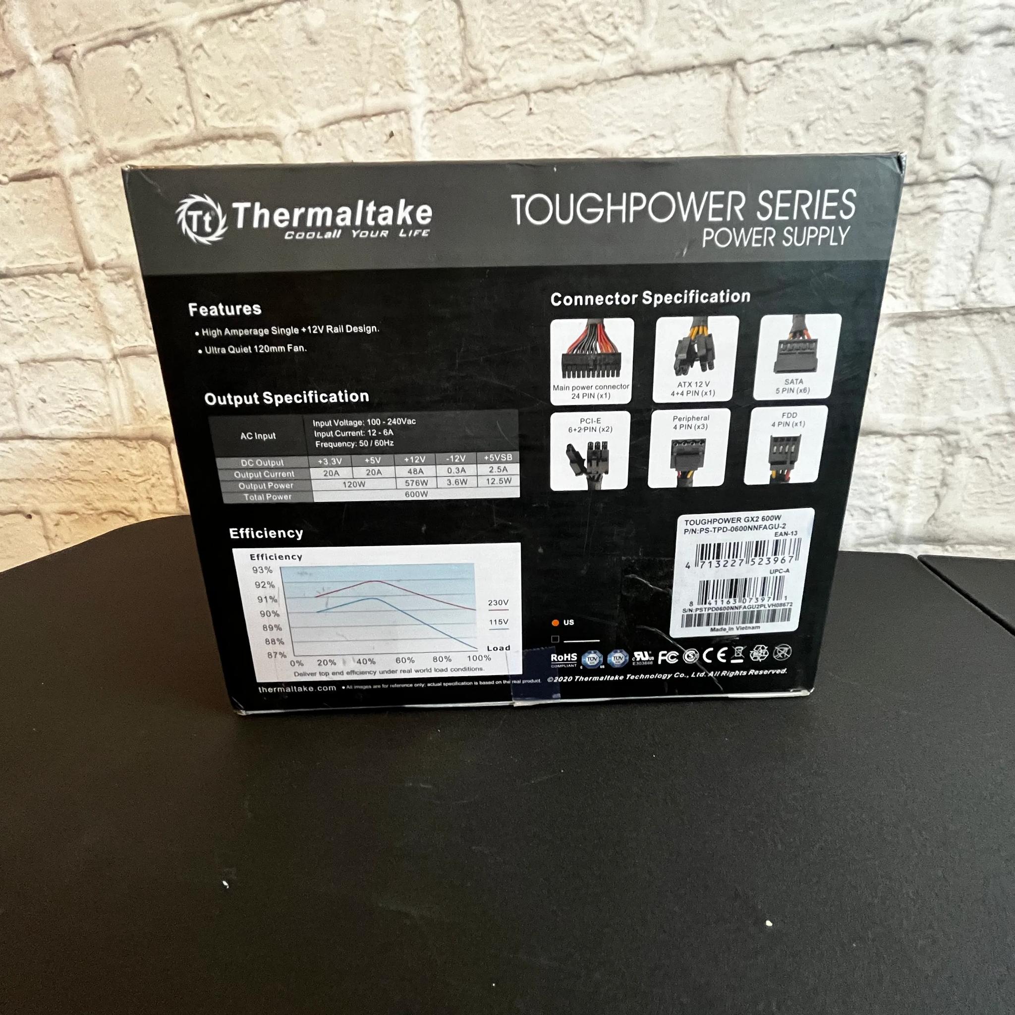 Thermaltake Toughpower GX2 600 W 80+ Gold Certified ATX Power Supply