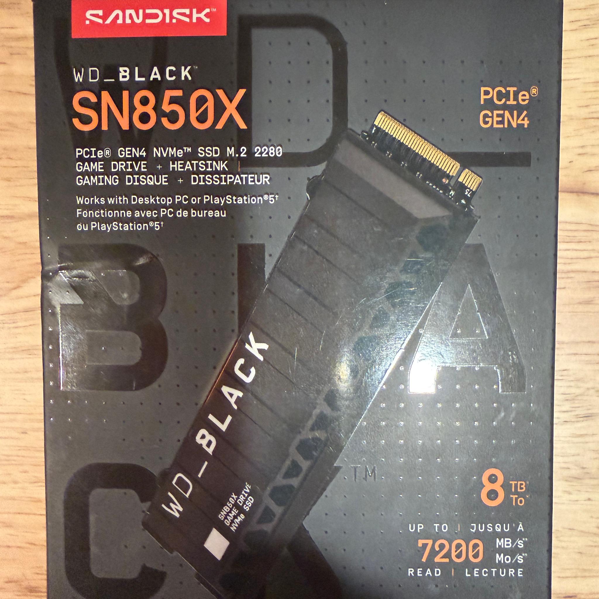 WD 8TB WD_BLACK SN850X Gaming Internal NVMe PCIe 4.0 SSD with Heatsink