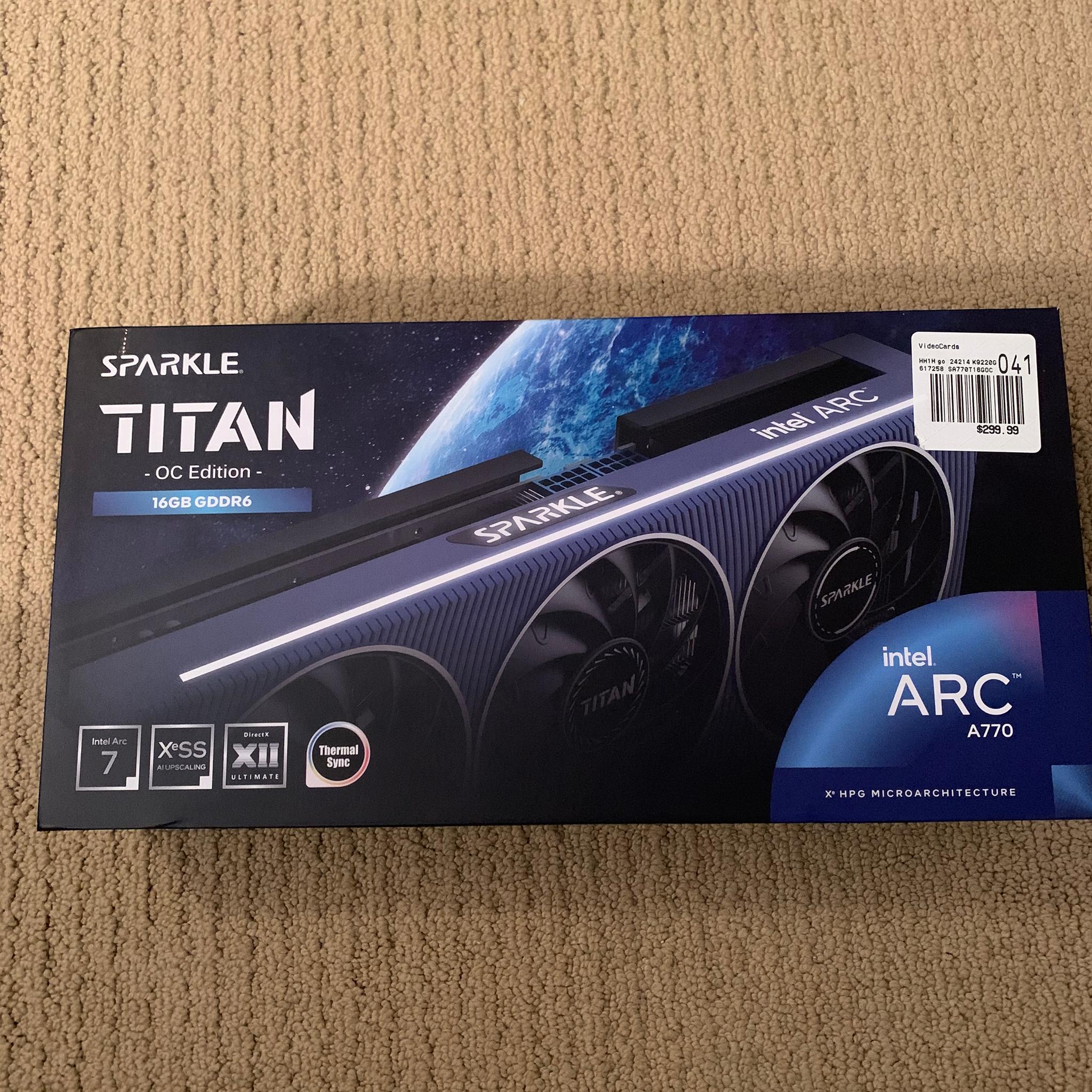 NEW INTEL ARC A770 16GB SPARKLE TITAN OC EDITION 1440p GAMING GRAPHICS CARD