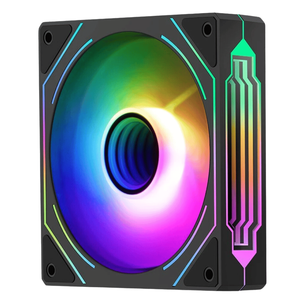 PACK OF 3 SEGOTEP 🪞HB12🪞 | BLACK CASE FAN | 120MM | PWM | ARGB | INFINITE MIRROR REFLECTION