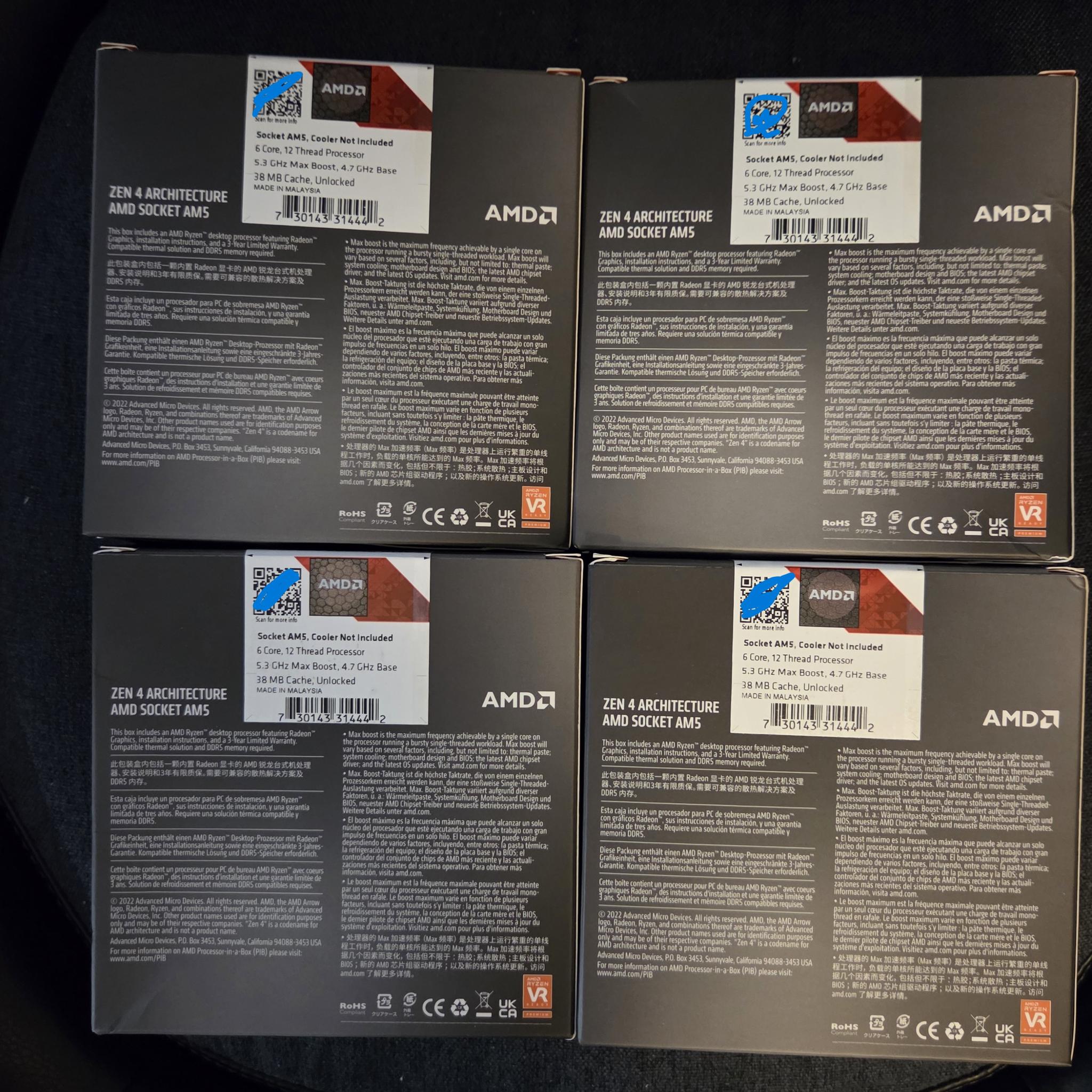 AMD Ryzen 5 7600X * NEW * 4 Available