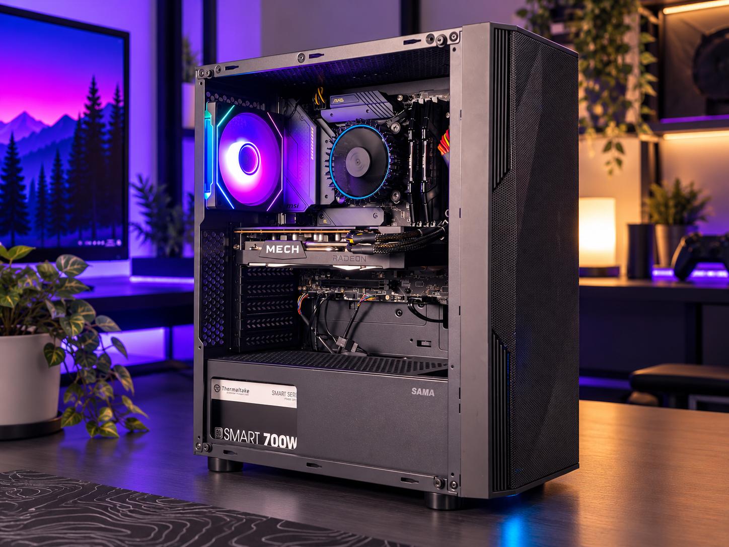 ⚫✨GRAPHITE Gaming PC | RX 6650 XT | i5-12400F | 16GB DDR4 | 1.5TB TOTAL | WiFi + BT | FREE SHIP
