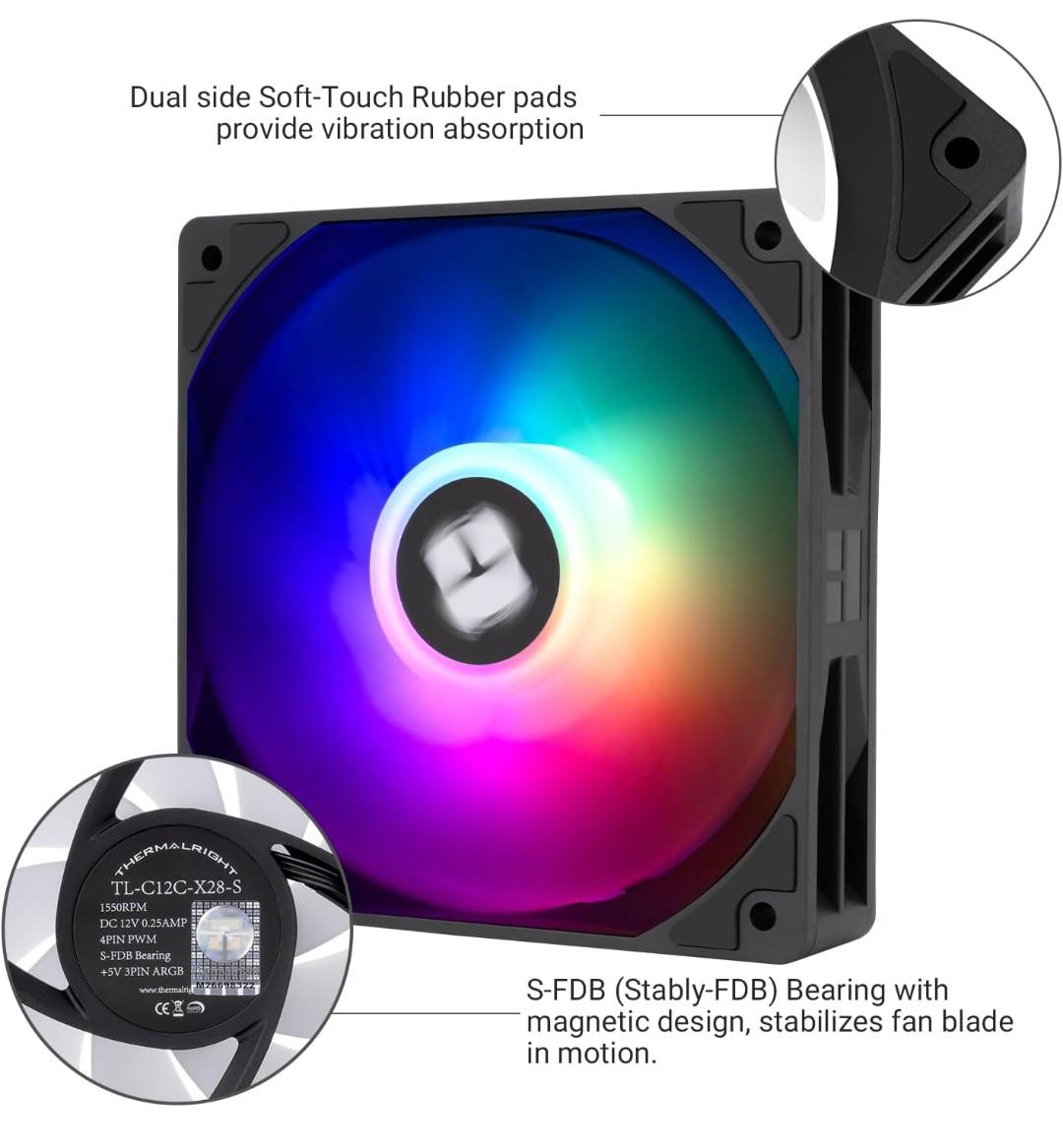 Thermalright CPU Air Fans Black Frame With RGB Blades (3)